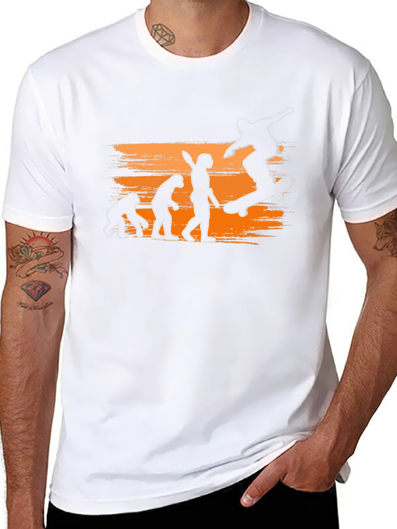 Skateboard Evolution Graphic Tee - Black