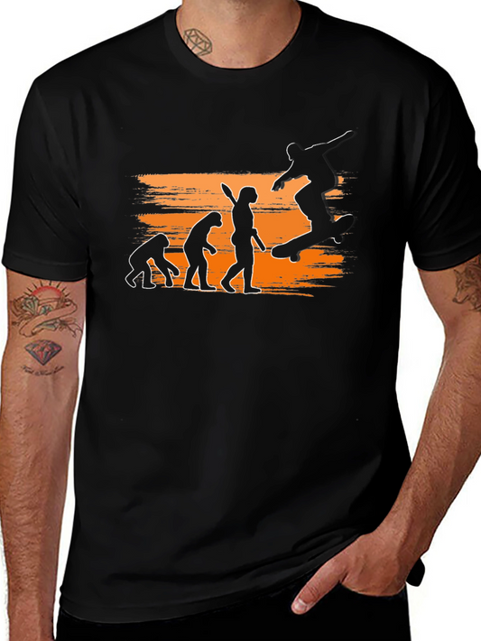 Skateboard Evolution Graphic Tee - Black