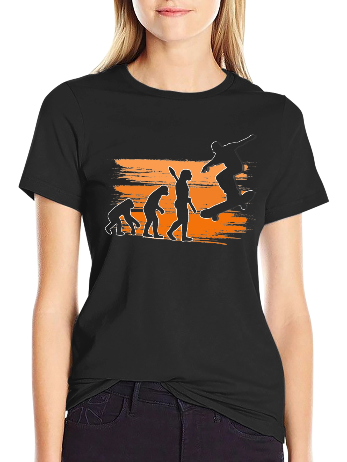 Skateboard Evolution Graphic Tee - Black