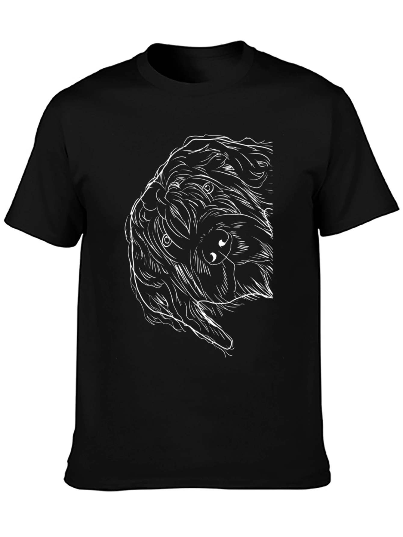 Dog Sketch Black T-Shirt