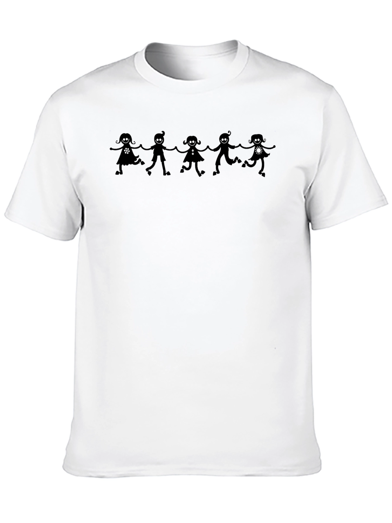 Stick Figure Kids Black T-Shirt