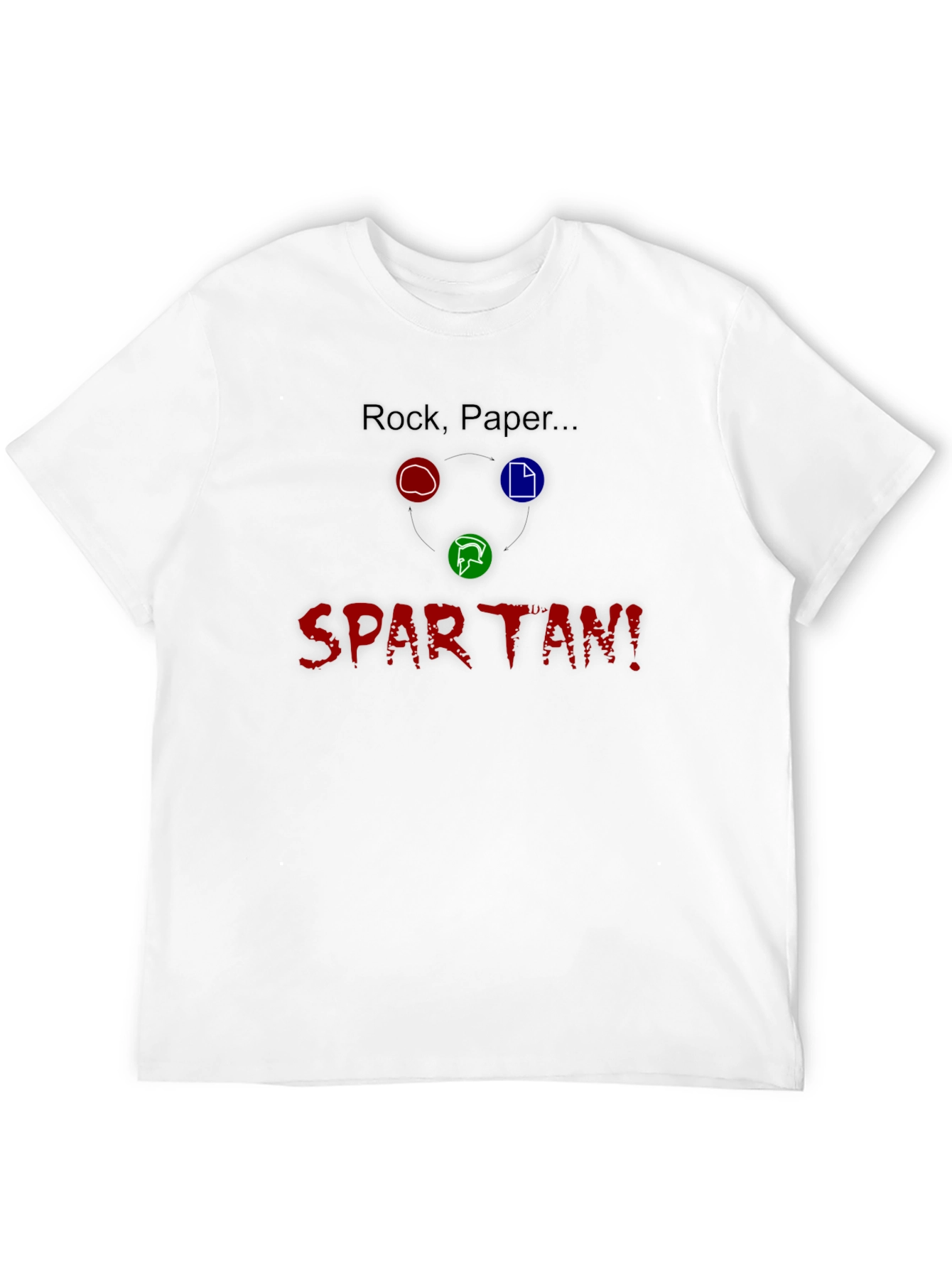 Rock Paper Spartan! Black Cotton Graphic T-Shirt
