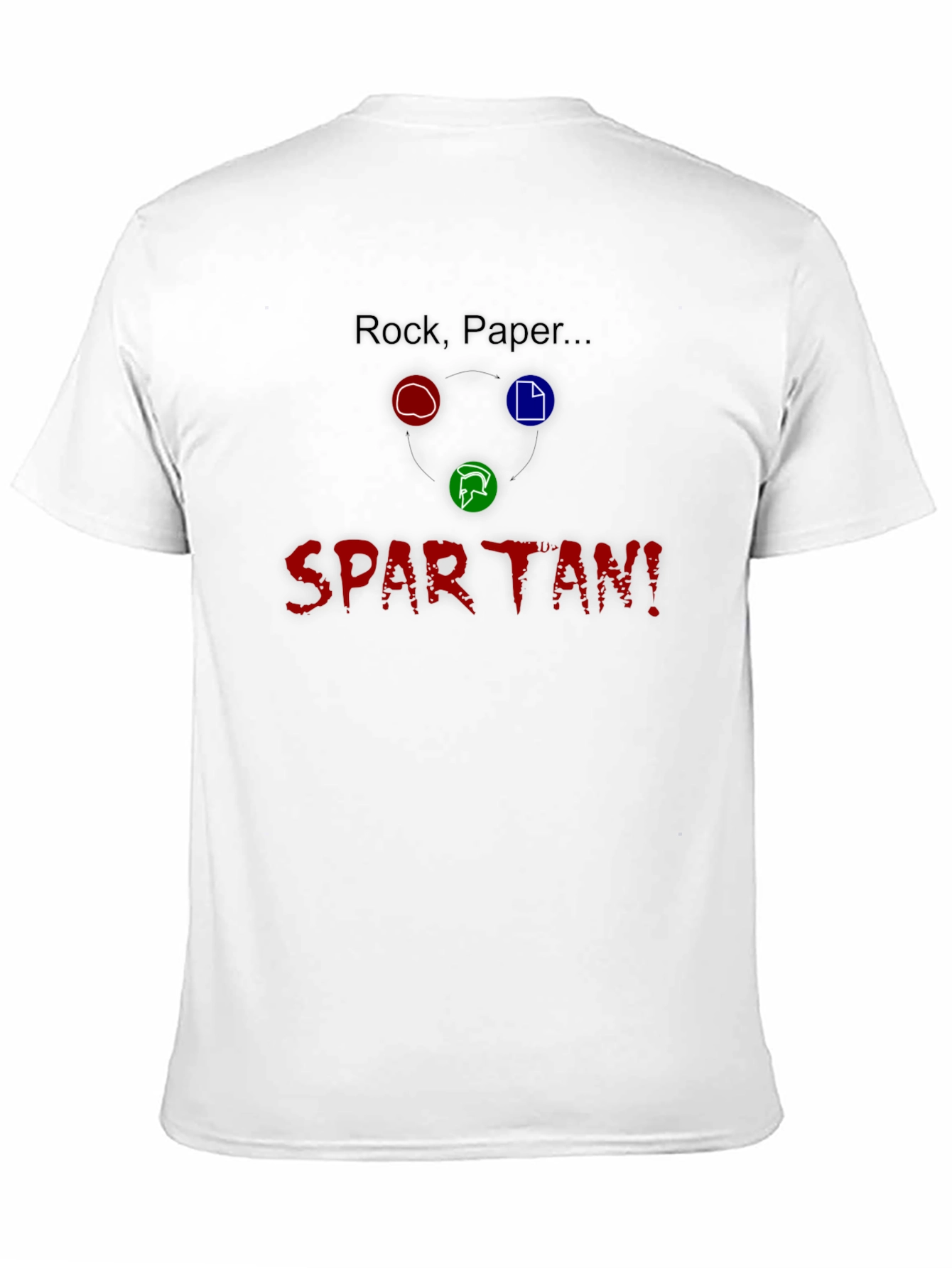 Rock Paper Spartan! Black Cotton Graphic T-Shirt