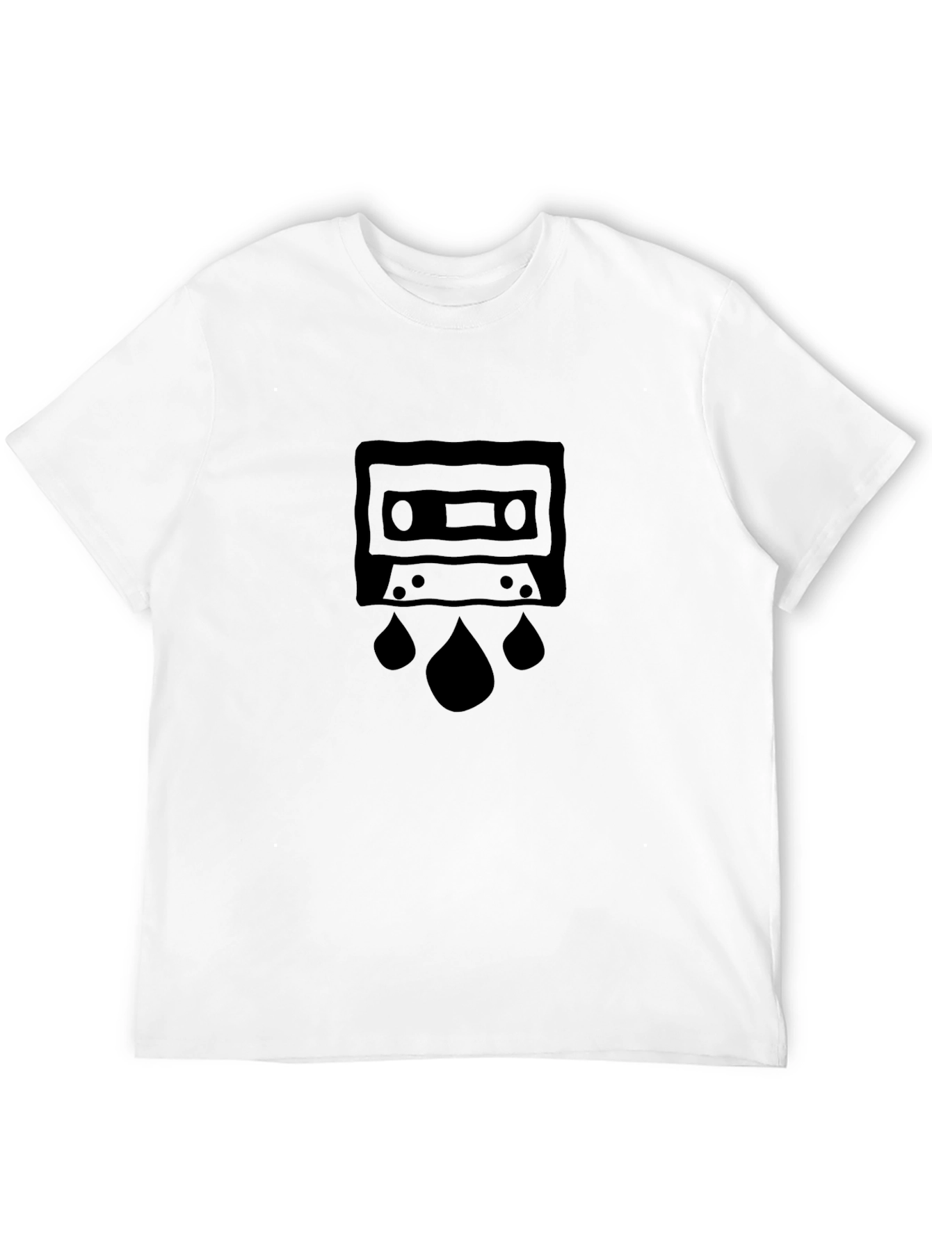 Retro Cassette Tape Graphic T-Shirt - Black
