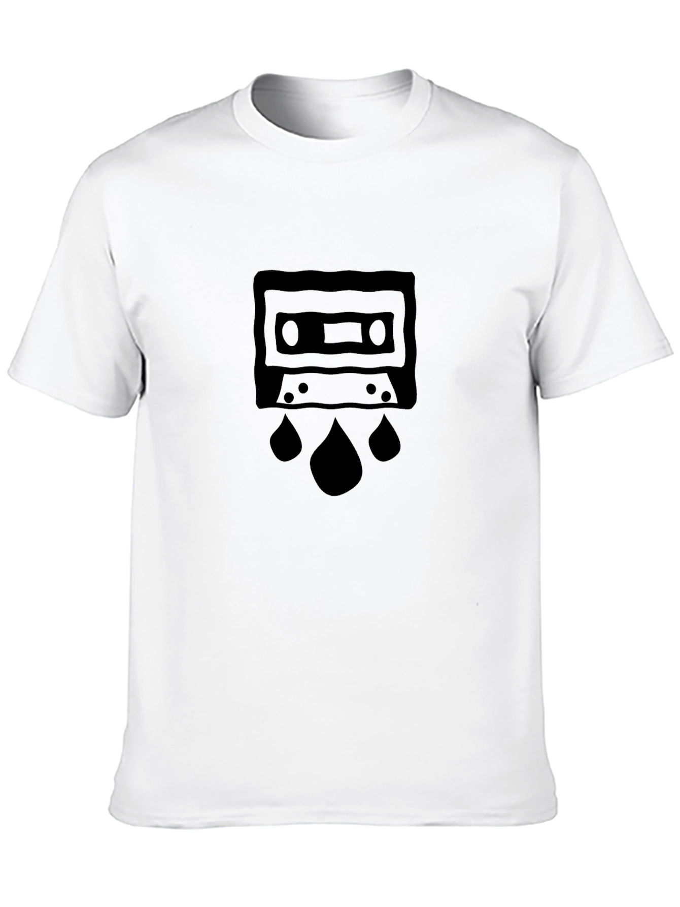 Retro Cassette Tape Graphic T-Shirt - Black