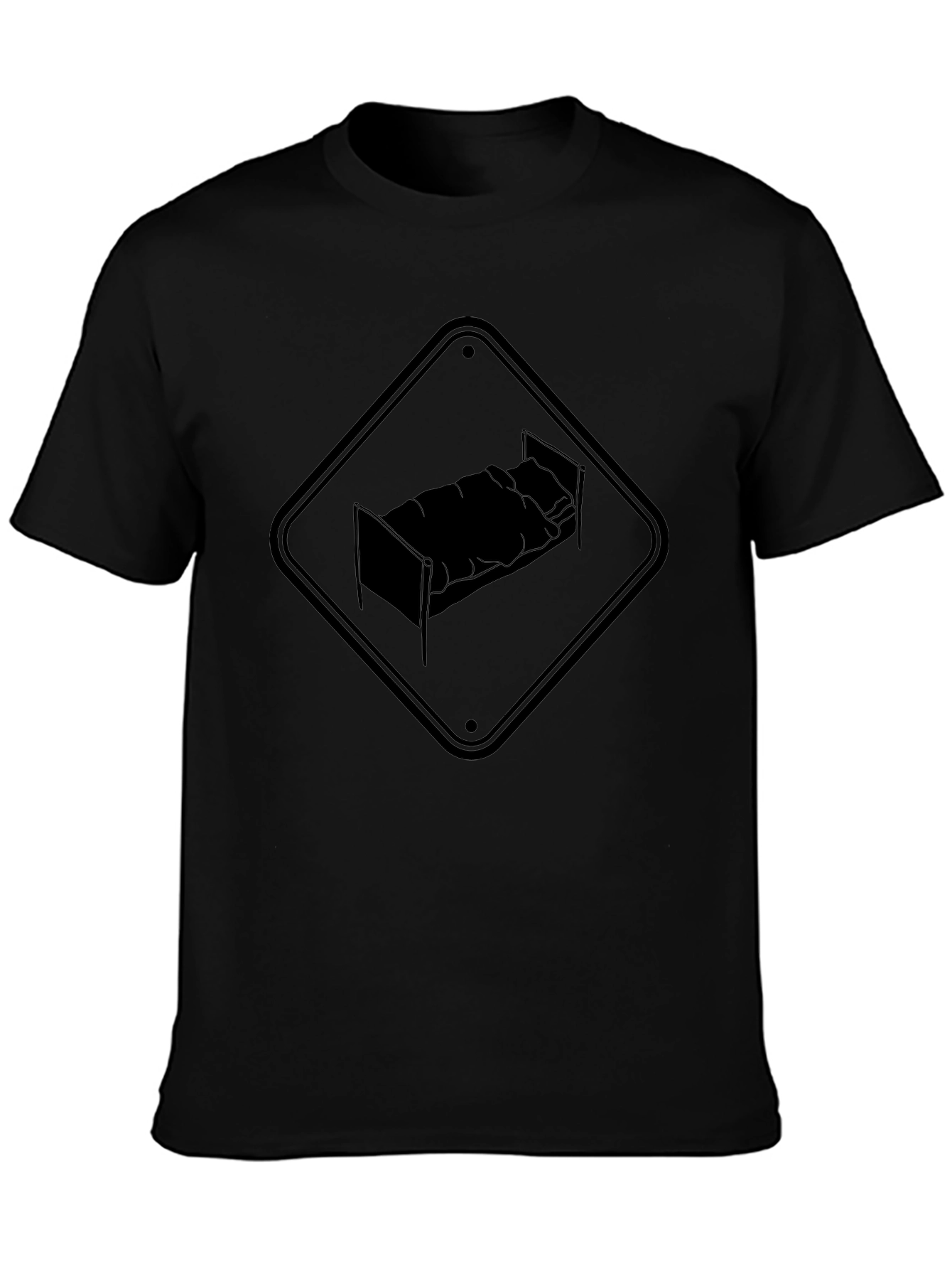 Black Bed Crossing Sign Graphic Tee