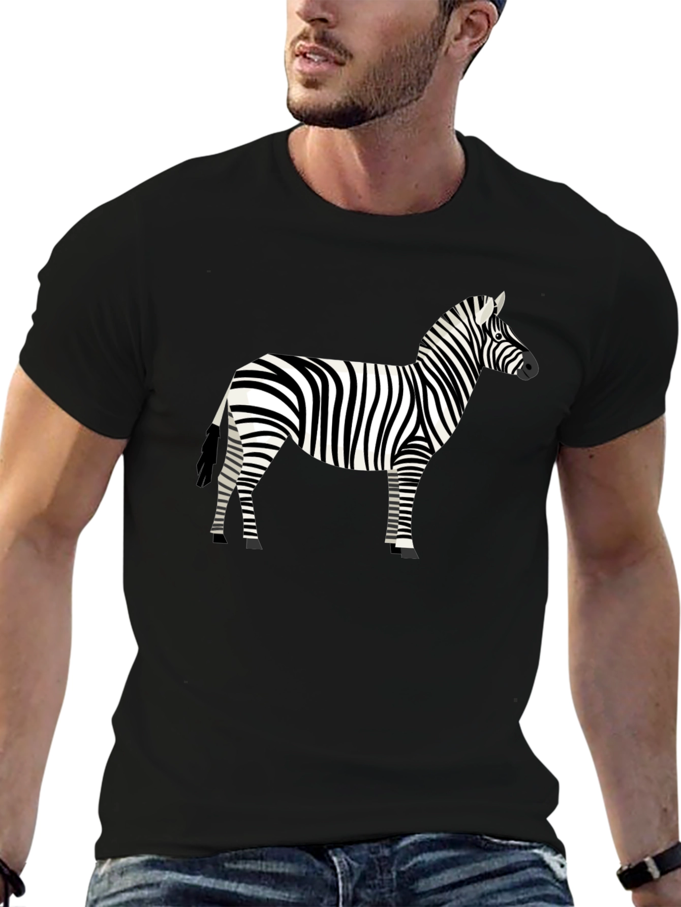 Zebra Graphic Black T-Shirt