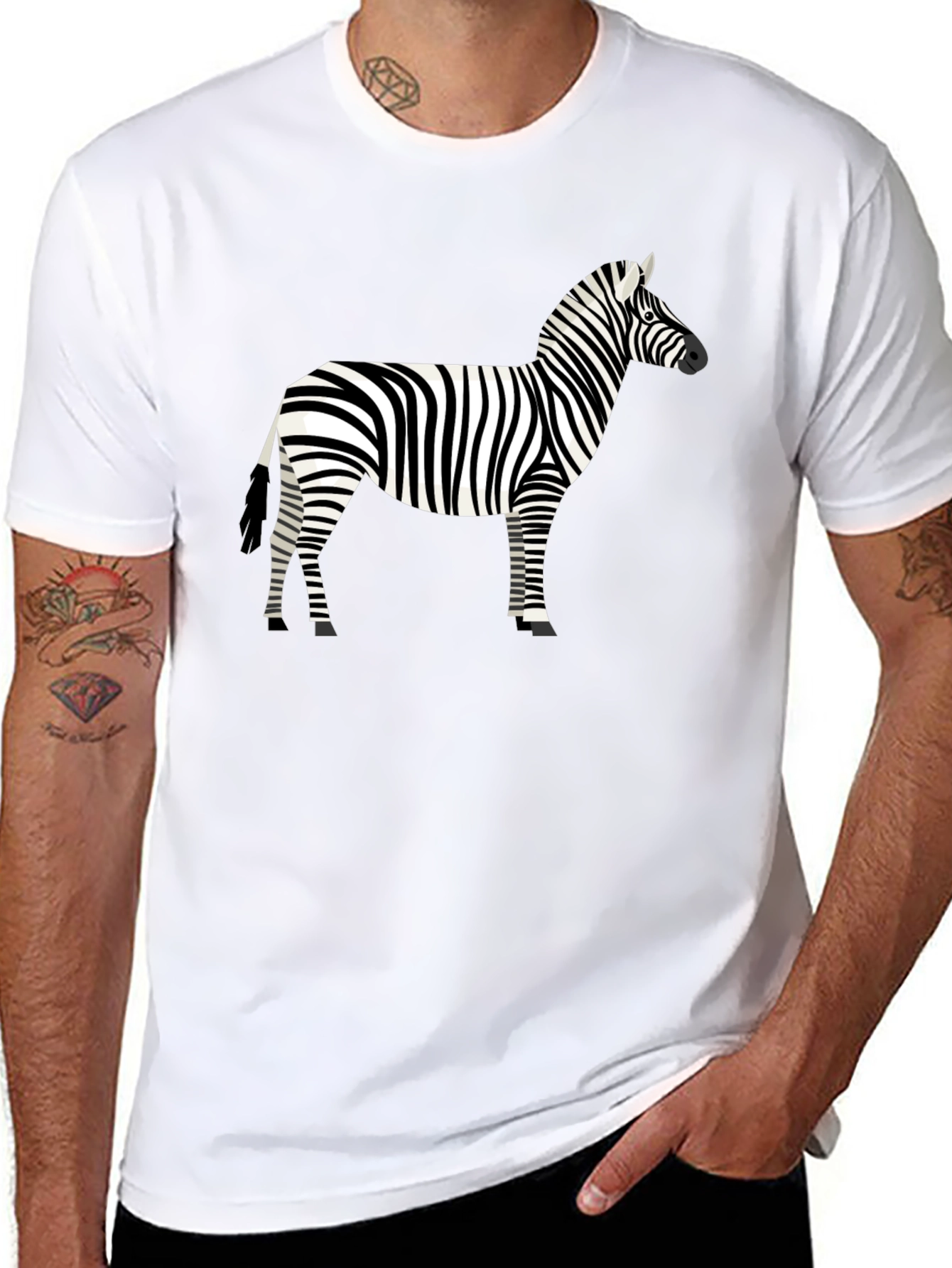 Zebra Graphic Black T-Shirt