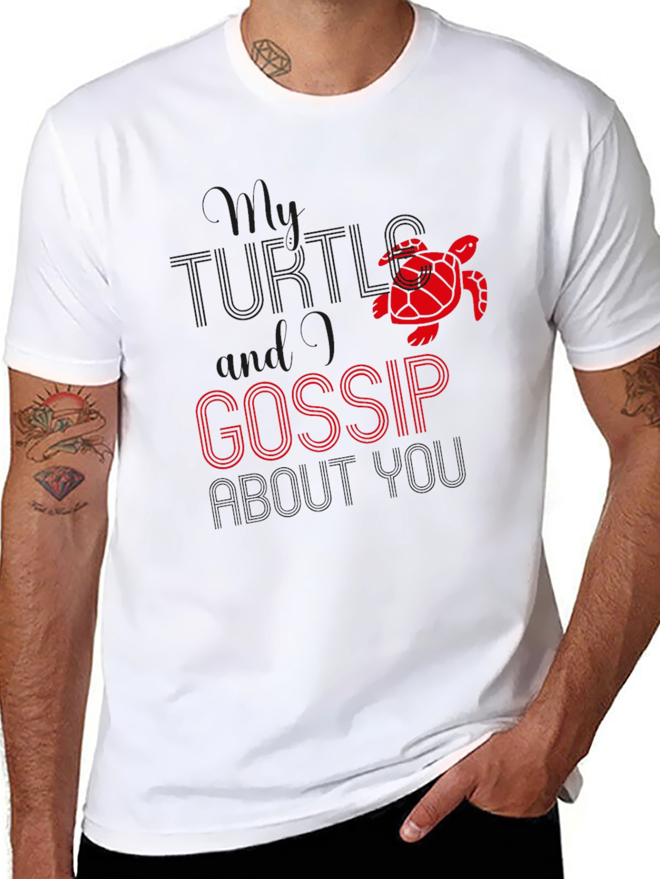 Funny Turtle Tea and Gossip Graphic Tee