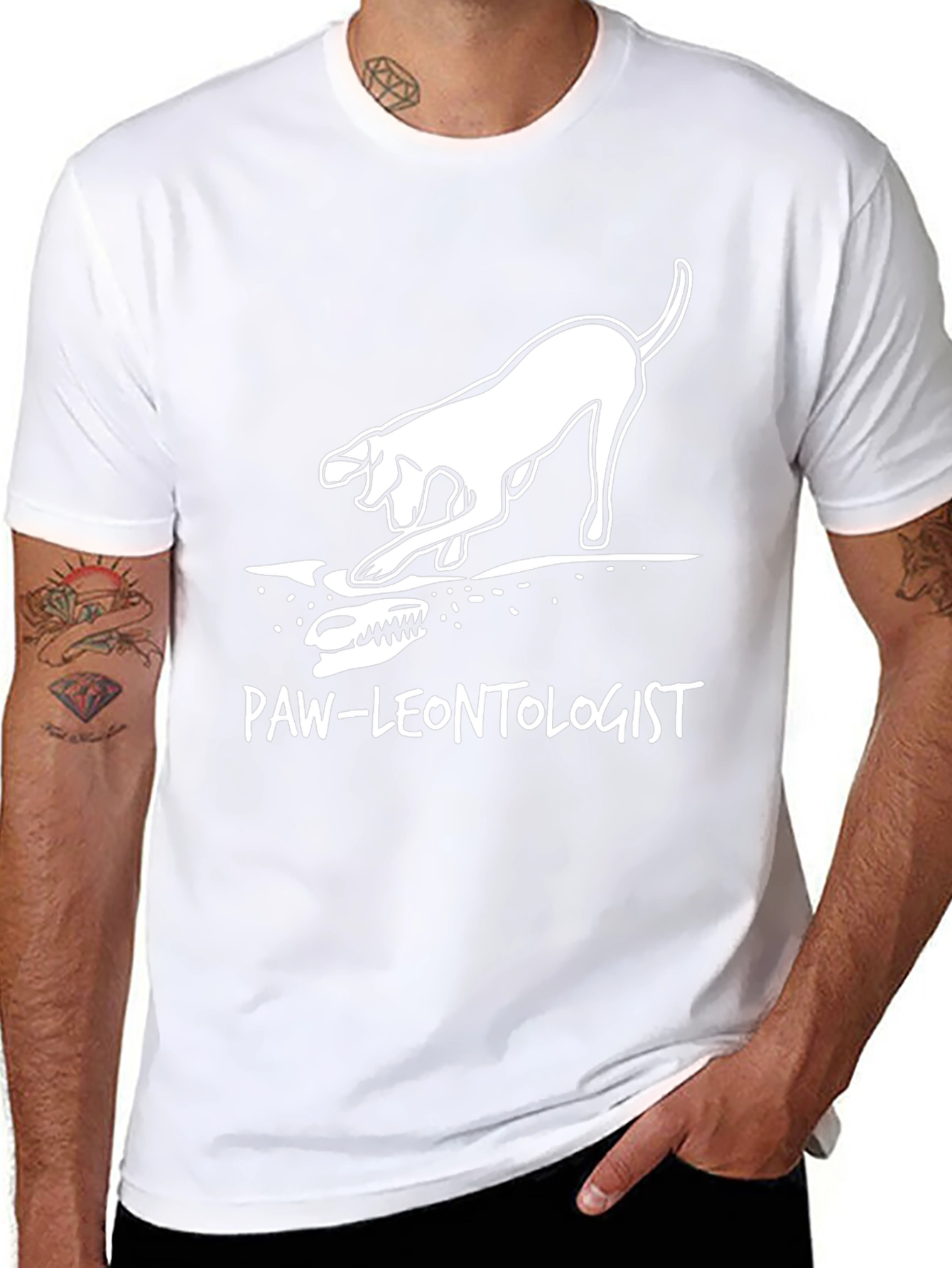 Paw-leontology T-Shirt: Dog Digging Dinosaur Bones