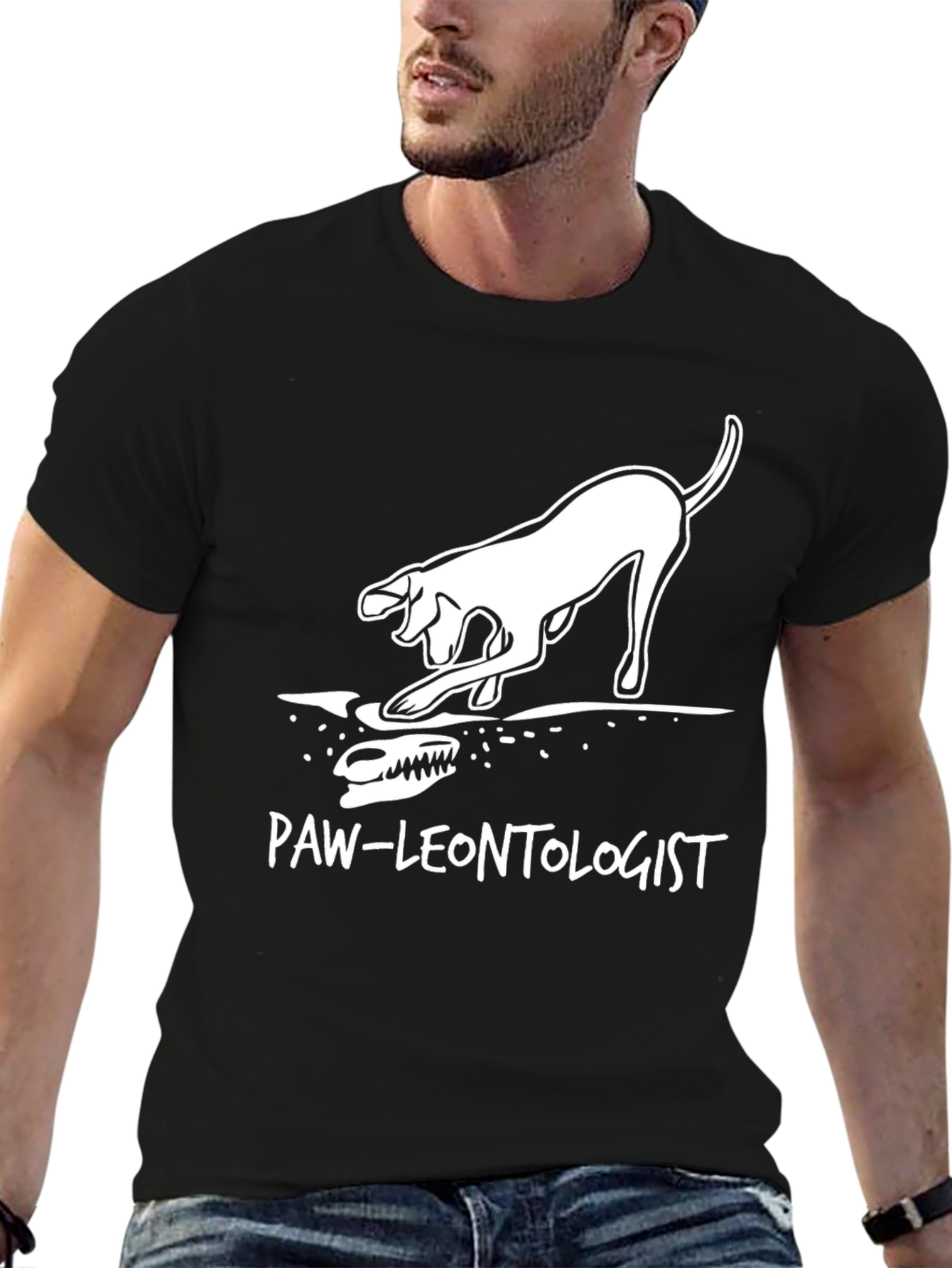 Paw-leontology T-Shirt: Dog Digging Dinosaur Bones