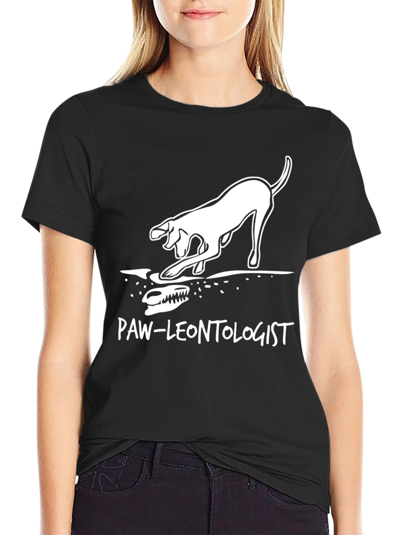 Paw-leontology T-Shirt: Dog Digging Dinosaur Bones