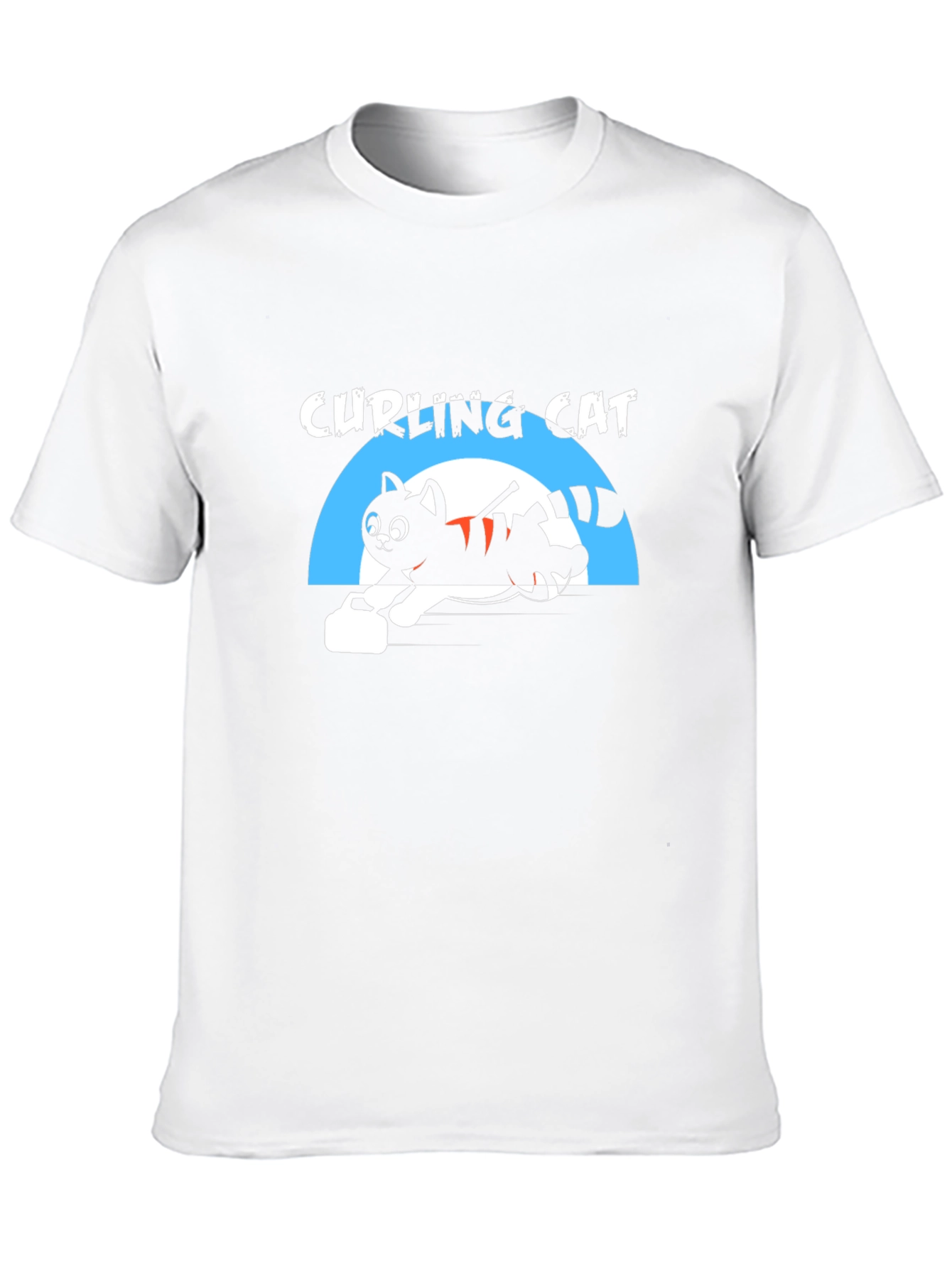 Curling Cat T-Shirt - Unique Graphic Tee