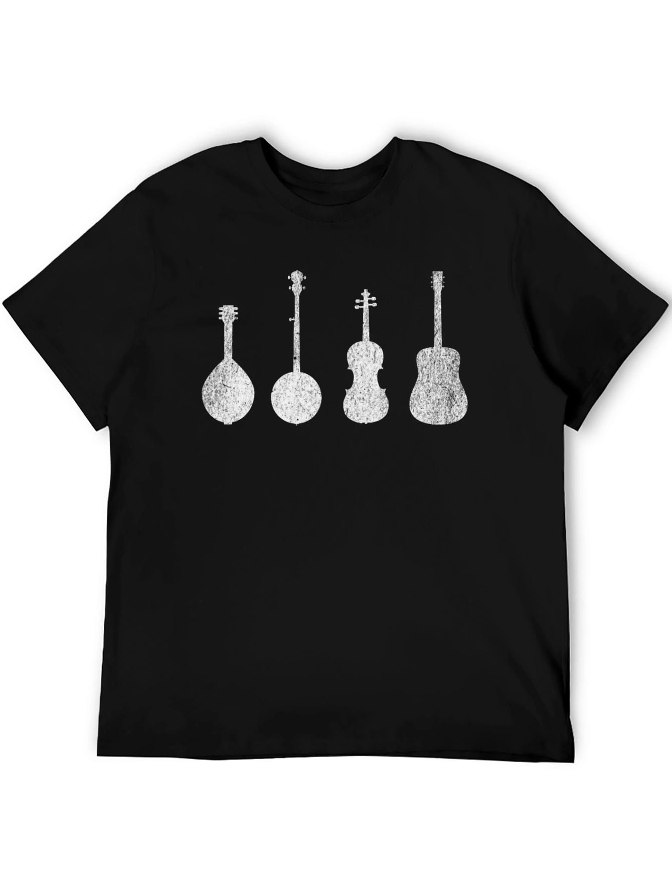 Musicians Instrument Graphic Tee - Black Cotton T-Shirt