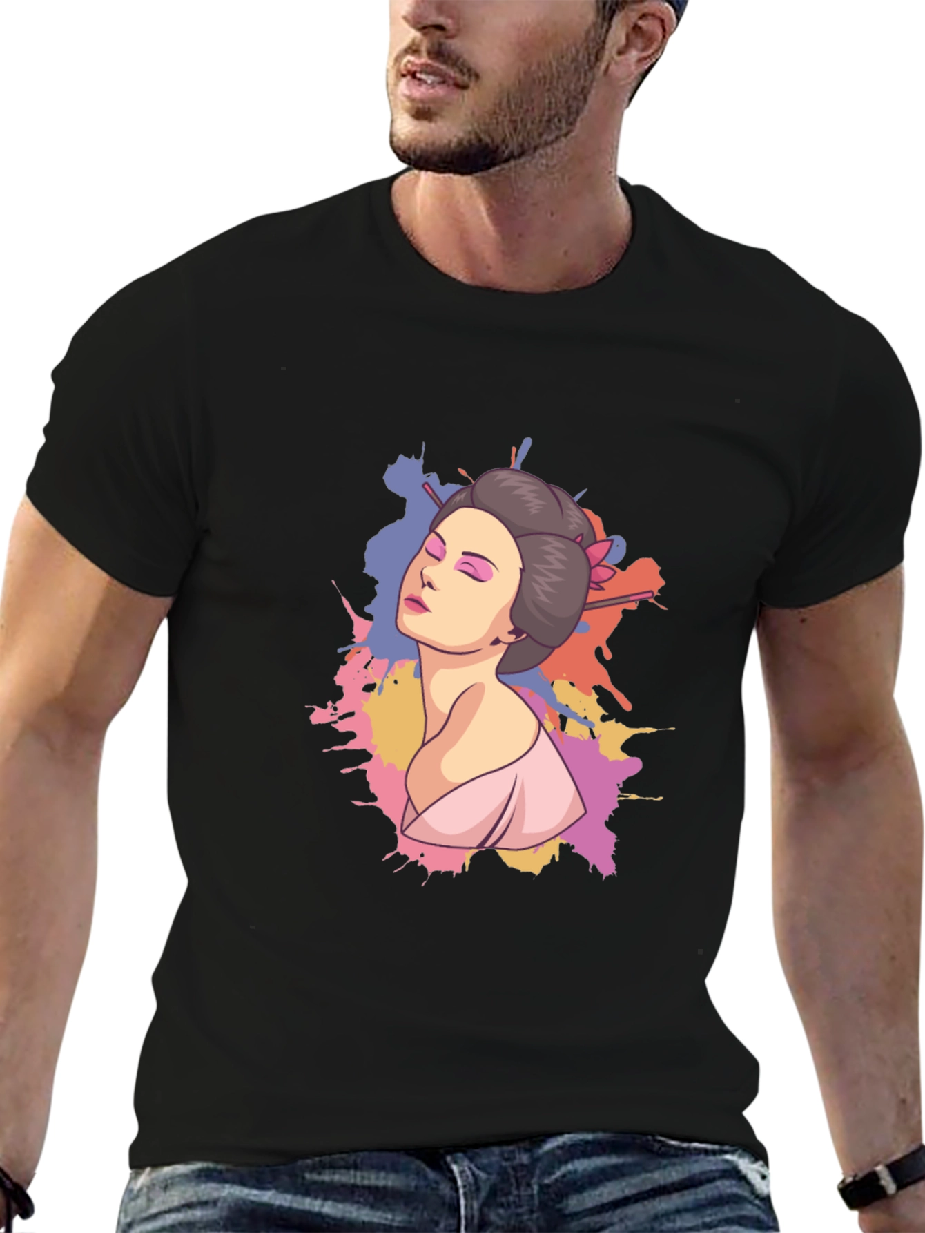 Geisha Graphic Black T-Shirt