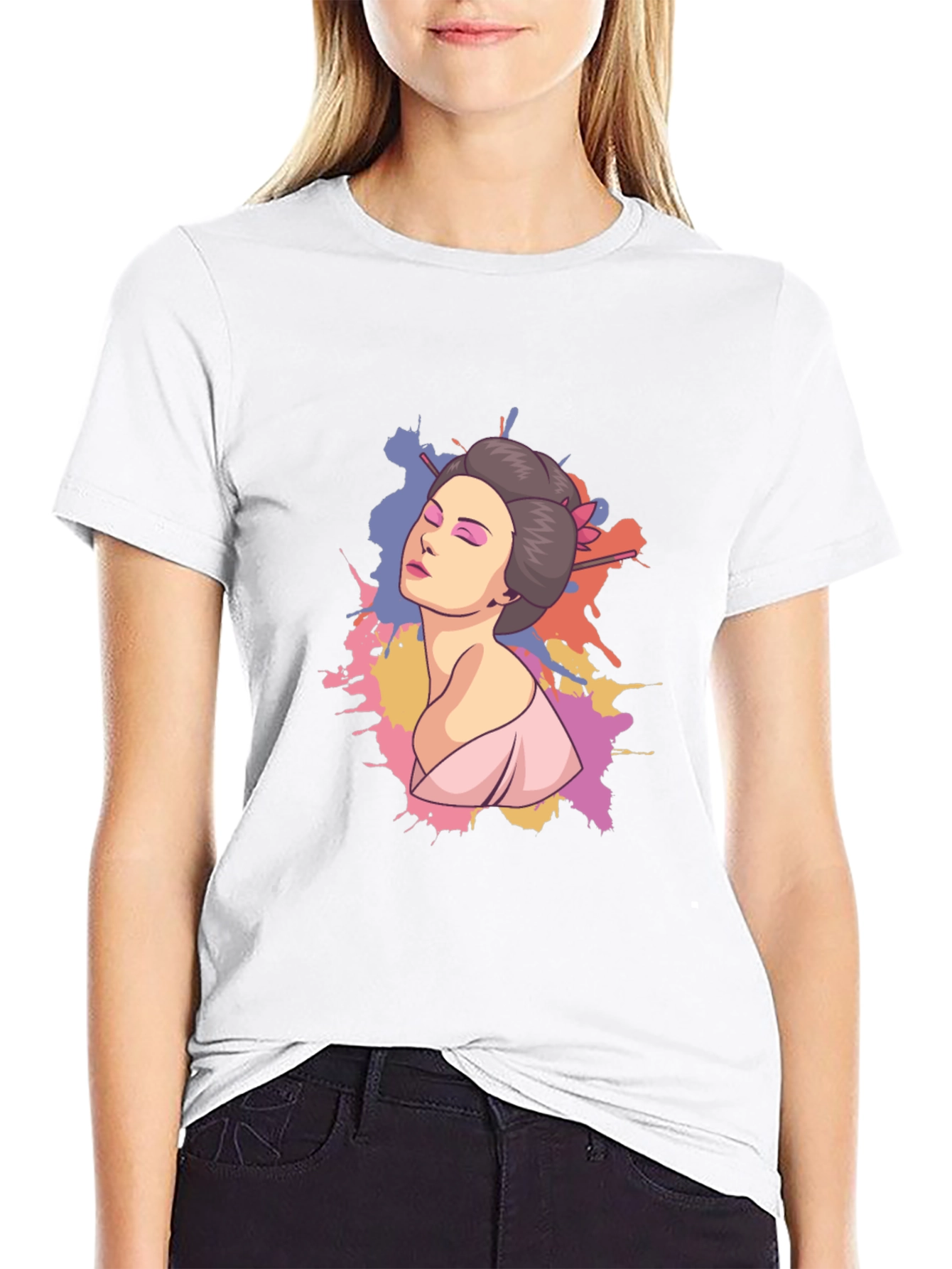 Geisha Graphic Black T-Shirt