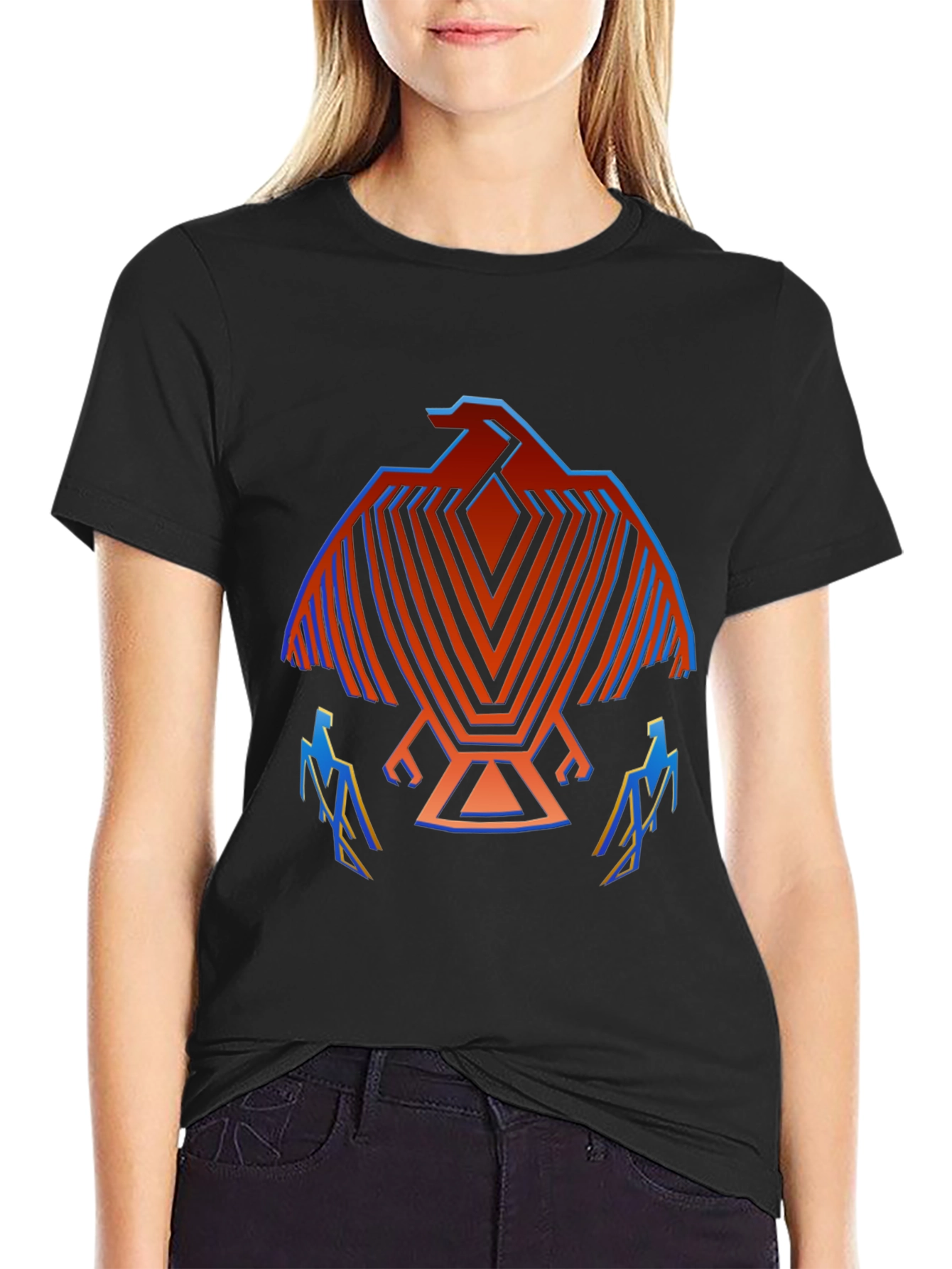 Geometric Bird Graphic T-Shirt