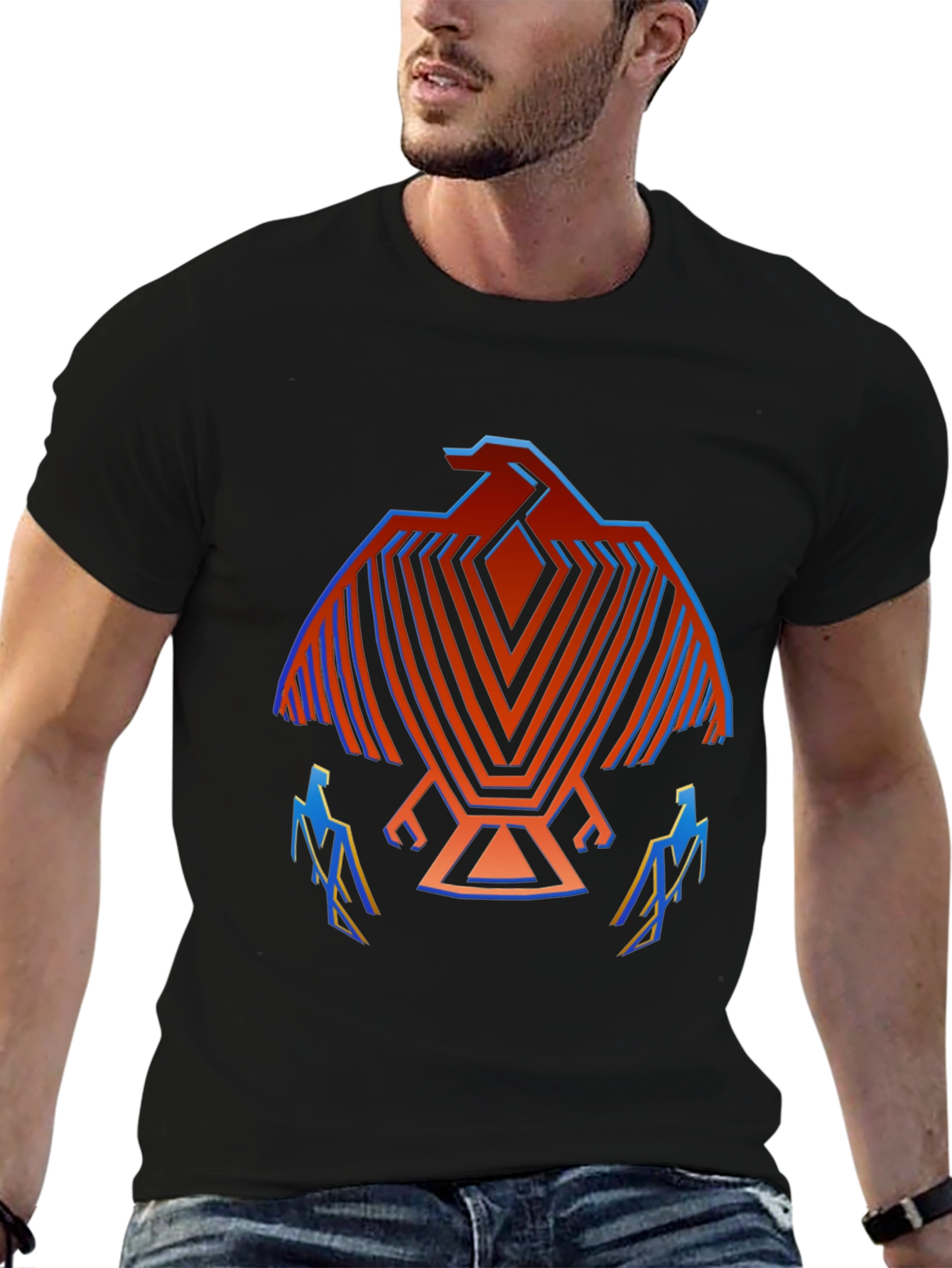 Geometric Bird Graphic T-Shirt