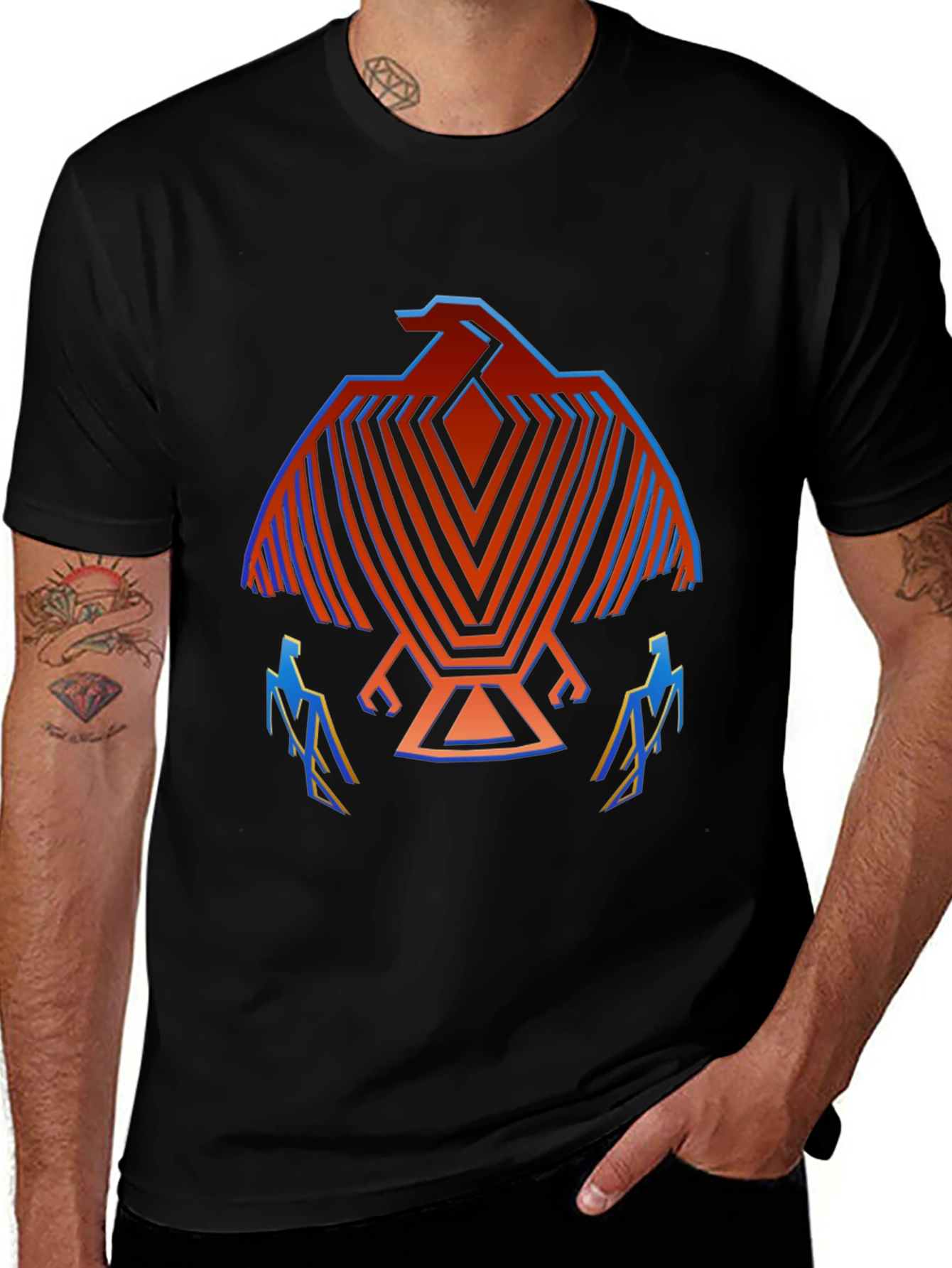 Geometric Bird Graphic T-Shirt