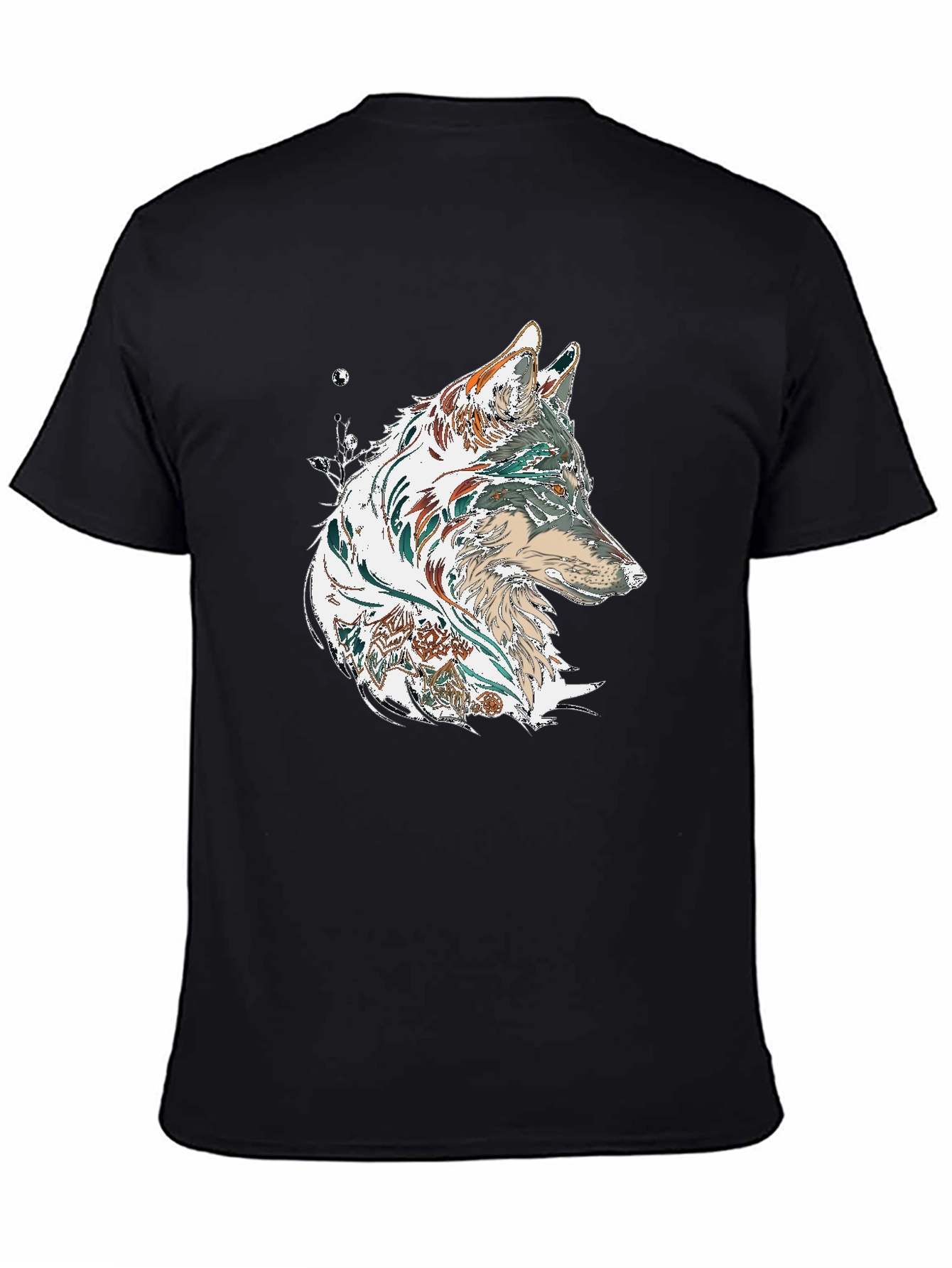 Wolf Graphic Print Black T-Shirt