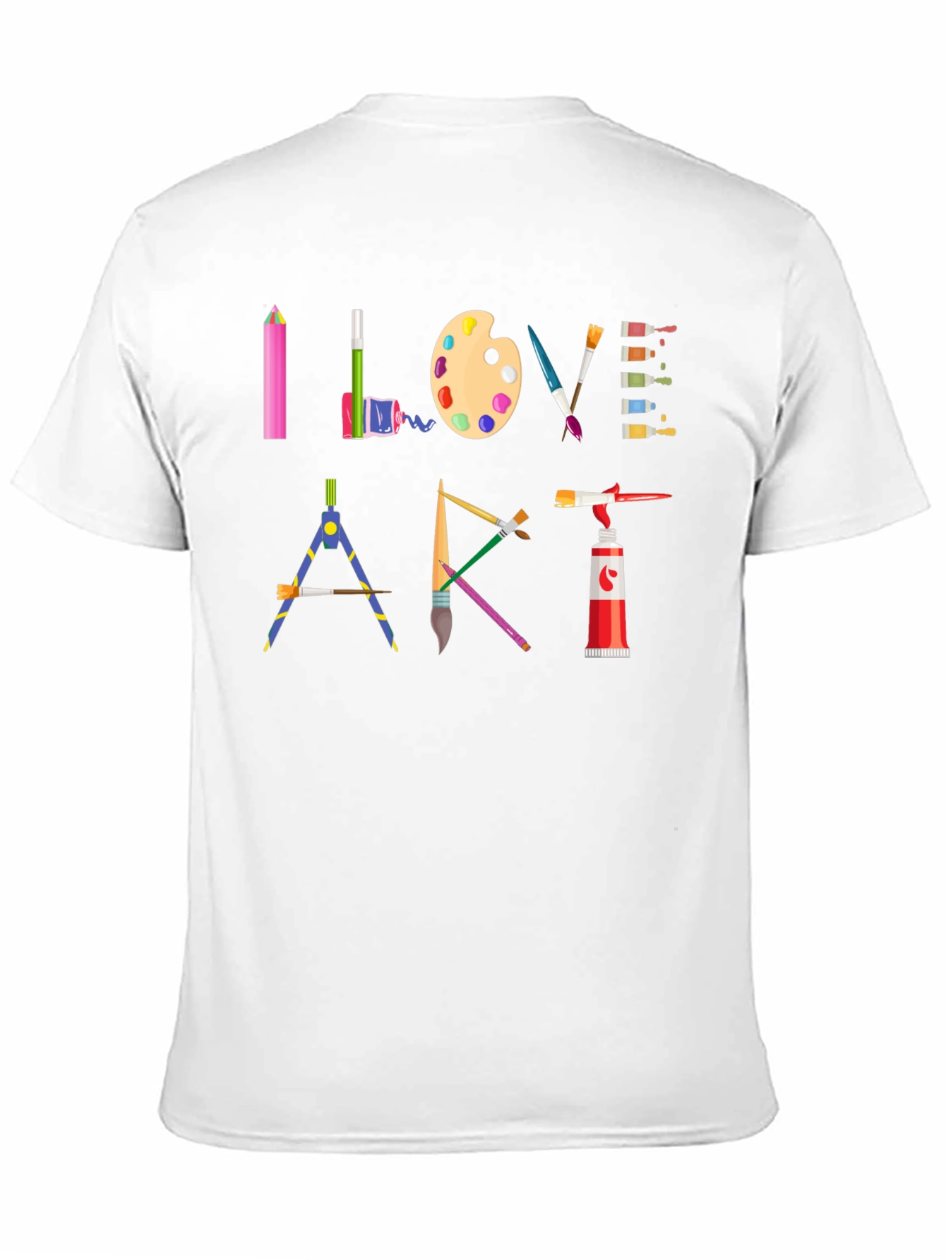 I Love Art Black T-Shirt - Artist Supplies Design