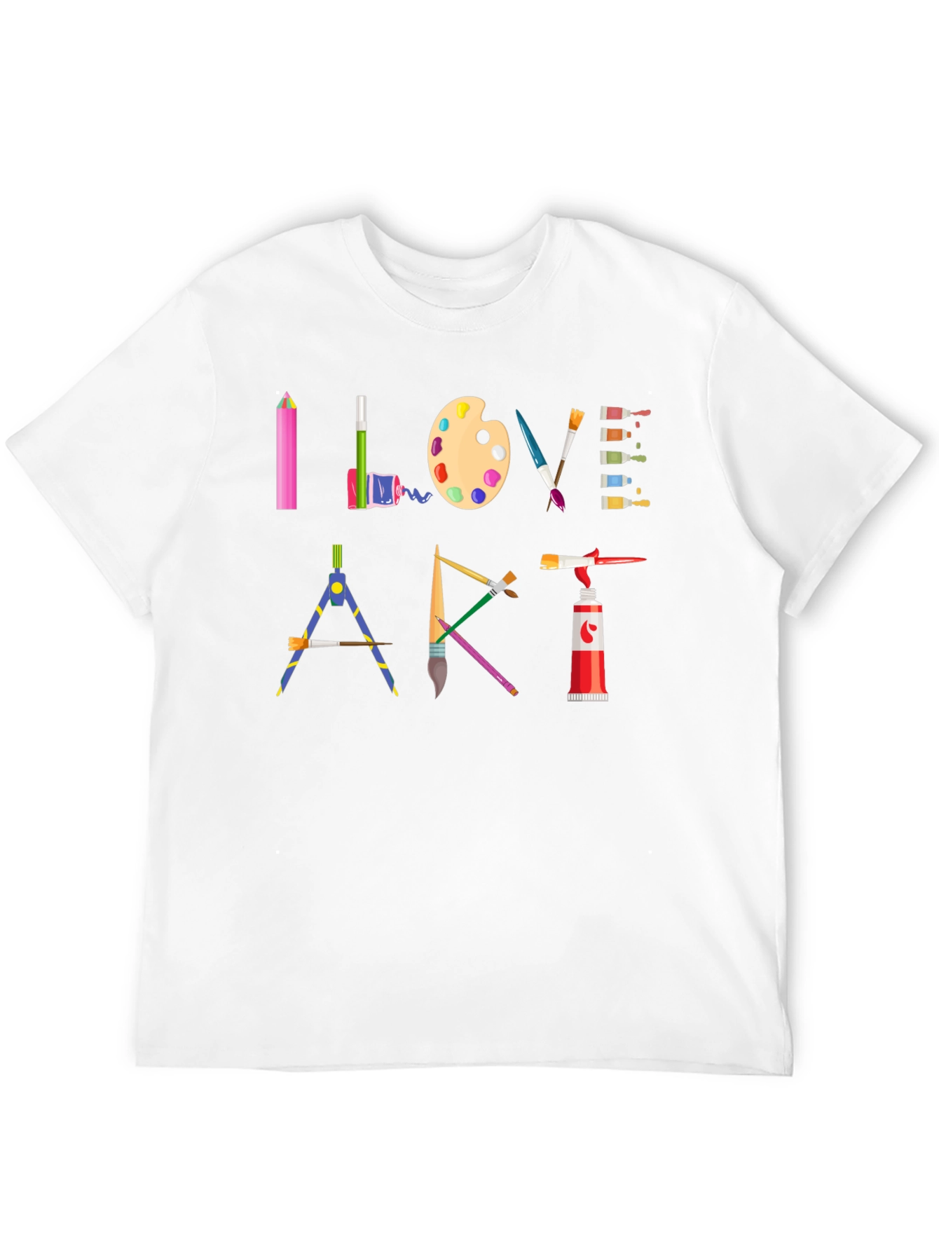 I Love Art Black T-Shirt - Artist Supplies Design