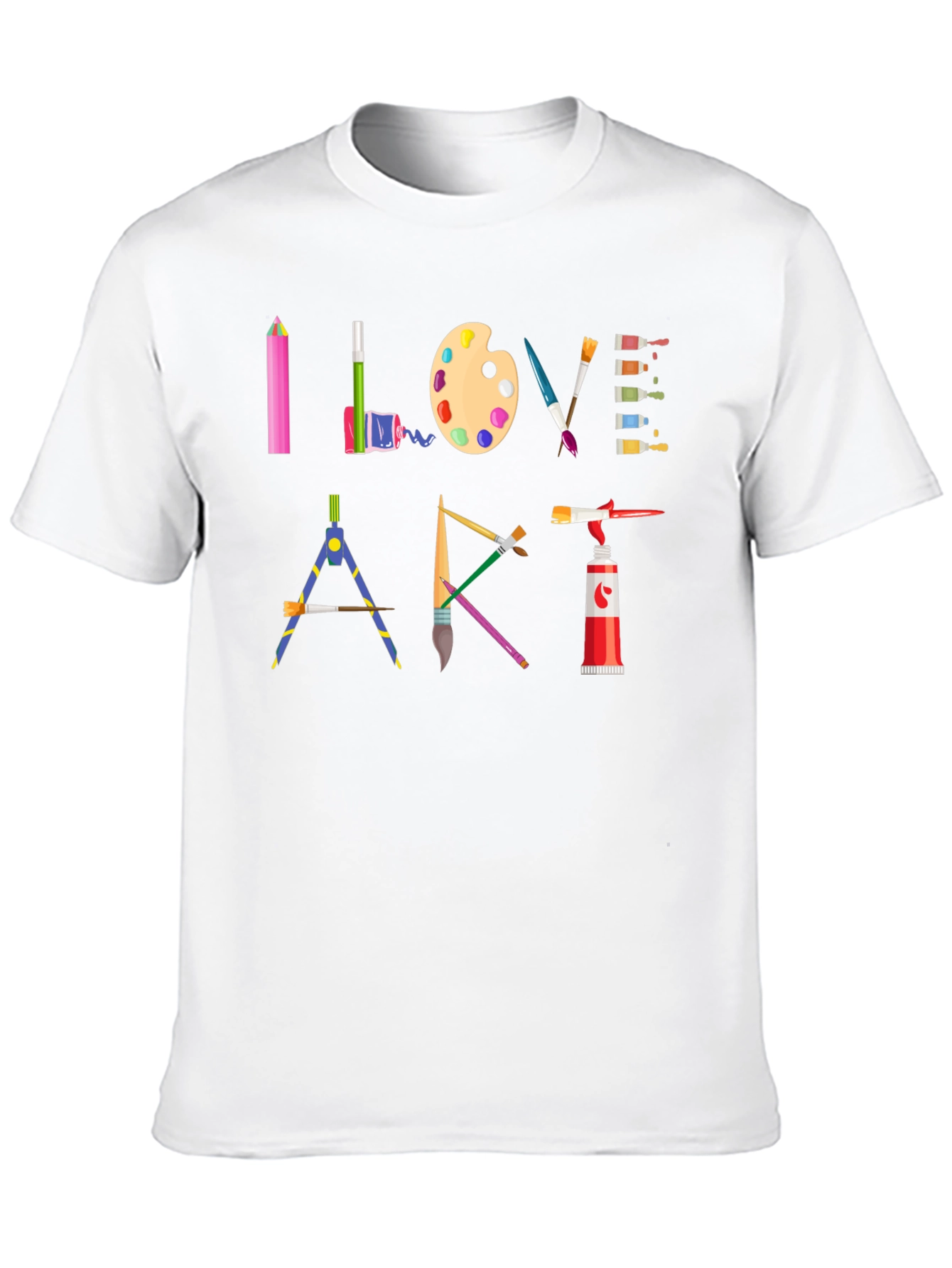 I Love Art Black T-Shirt - Artist Supplies Design