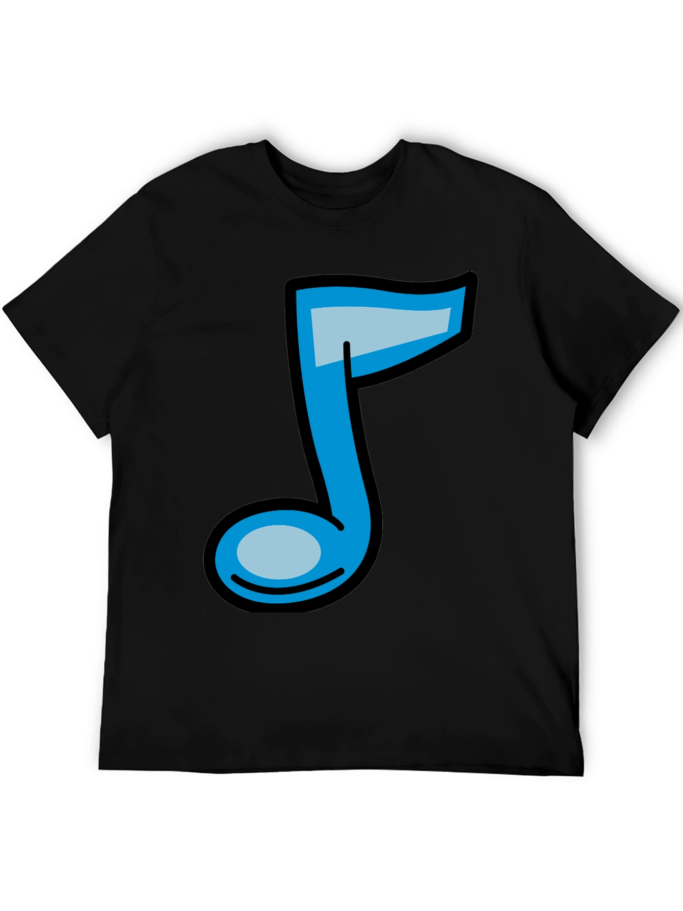 Musical Note Graphic Tee - Black