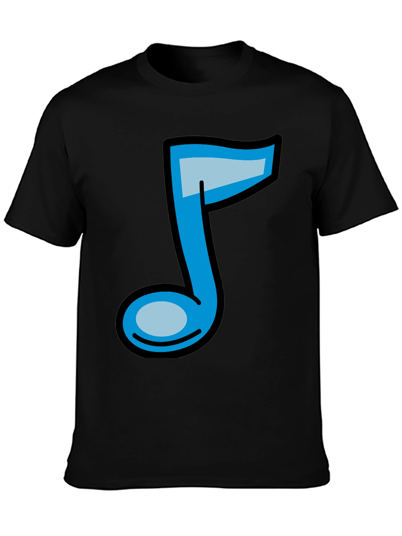 Musical Note Graphic Tee - Black