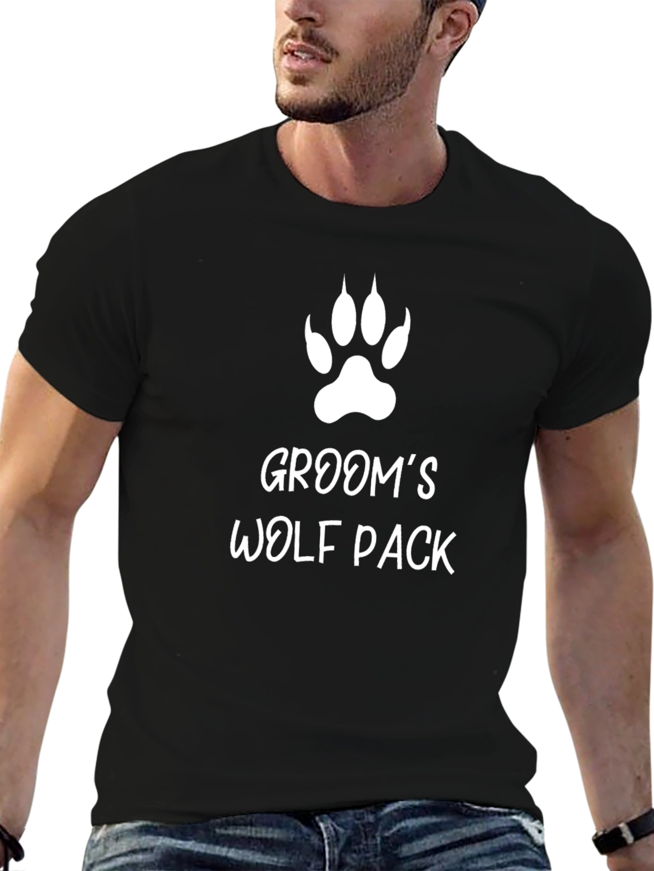 Grooms Wolf Pack Black T-Shirt