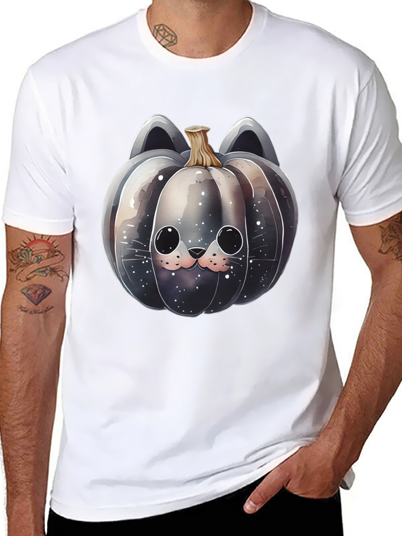 Spooky Cute Cat Pumpkin T-Shirt