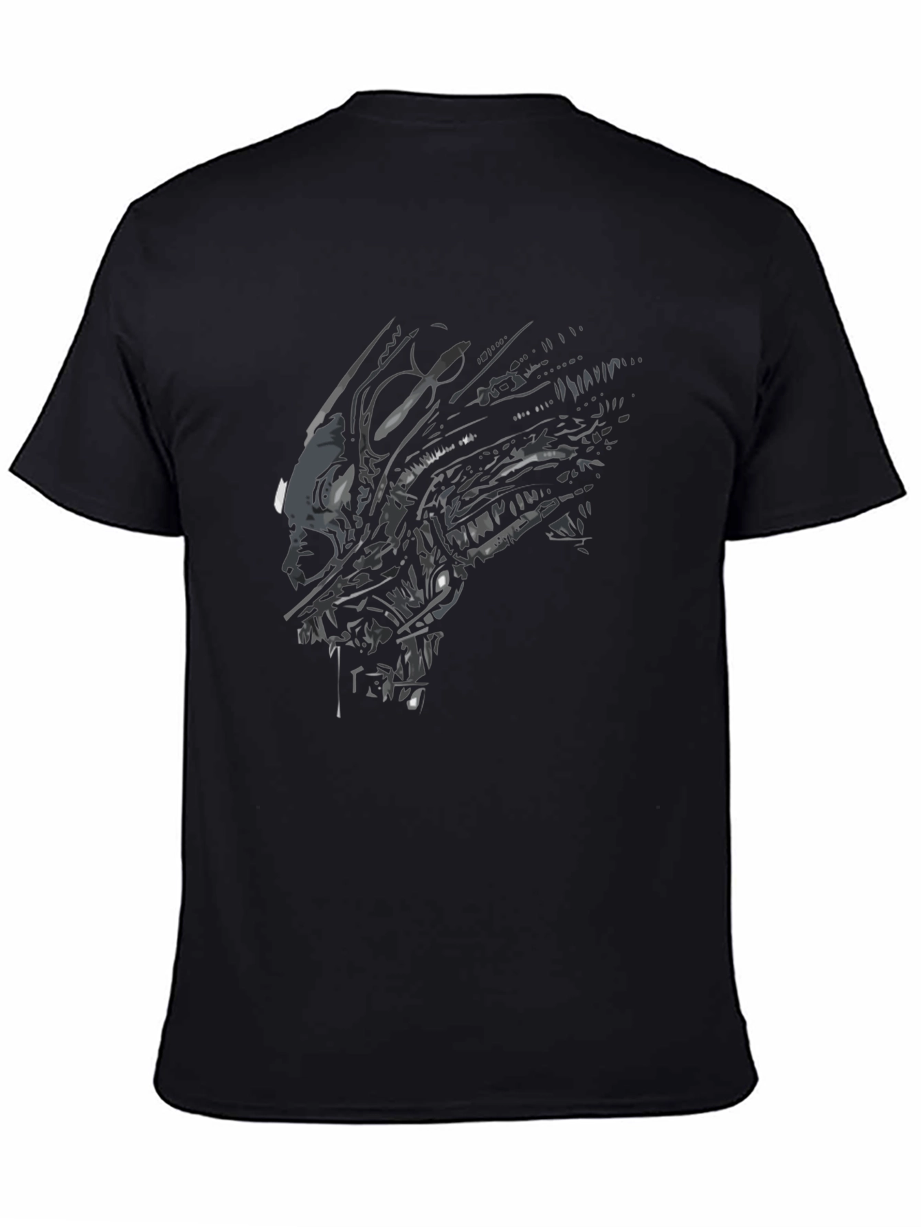 Alien Xenomorph Graphic Print Black T-Shirt