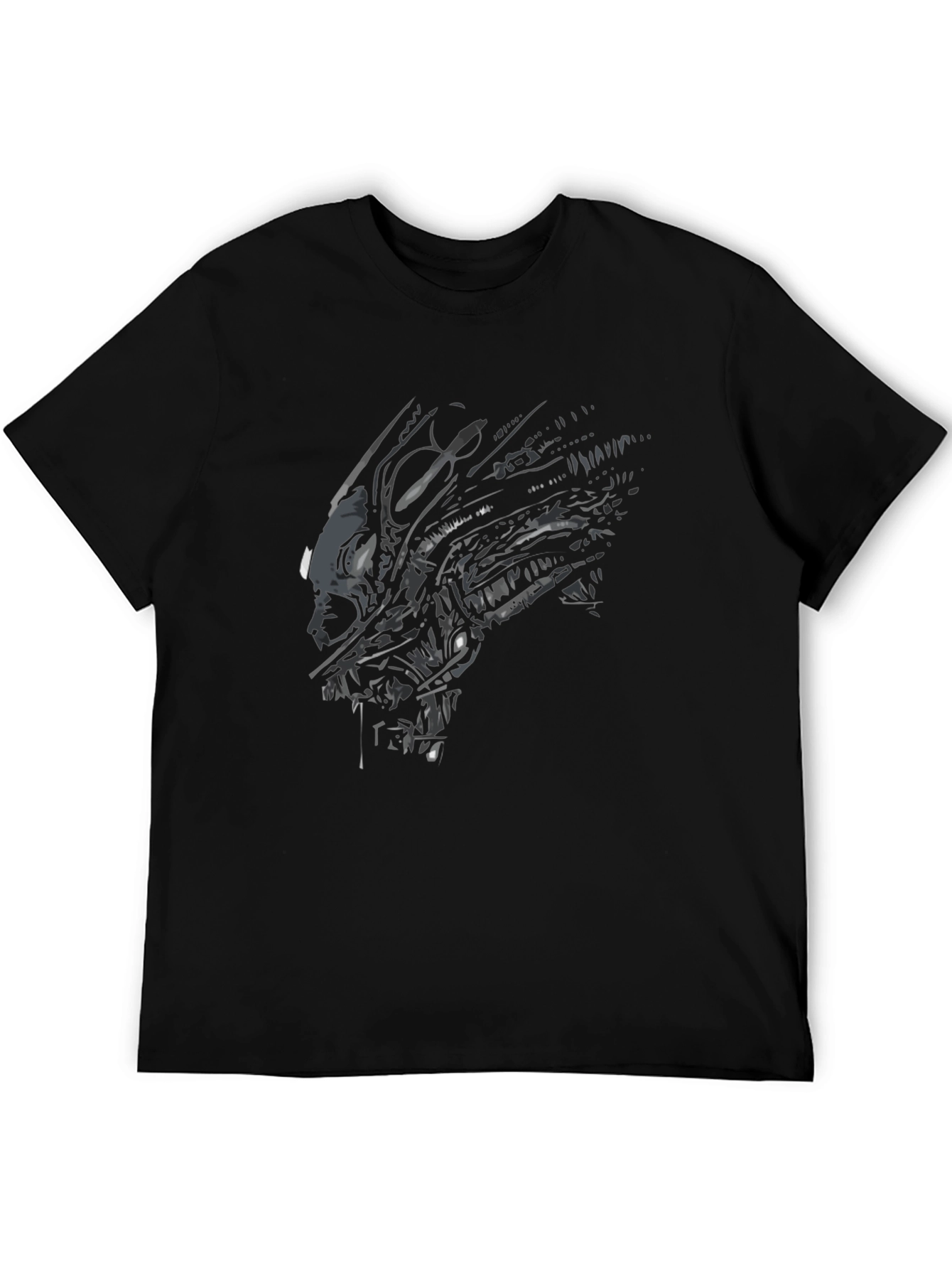 Alien Xenomorph Graphic Print Black T-Shirt
