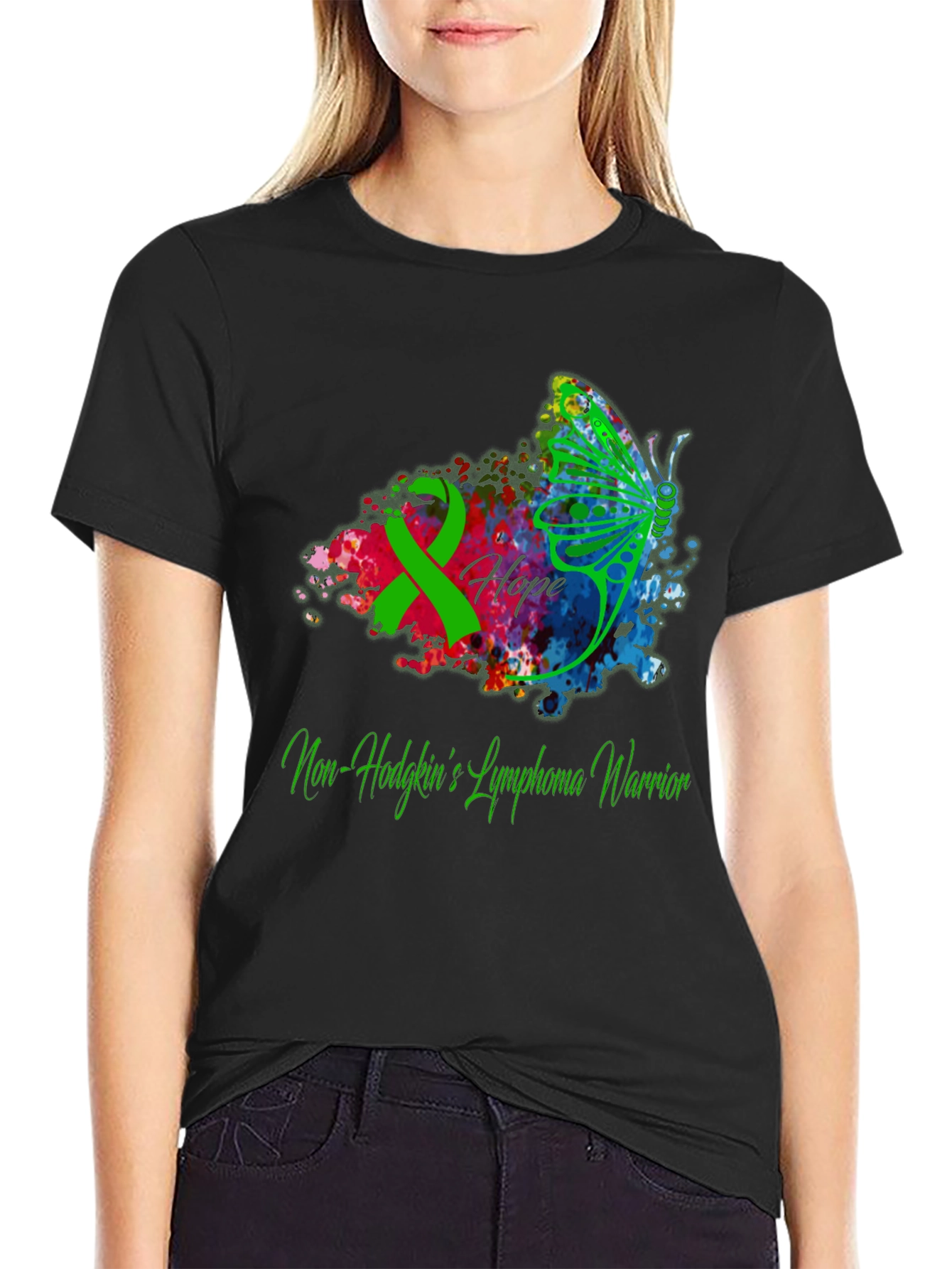Non-Hodgkins Lymphoma Warrior T-Shirt - Hope Butterfly