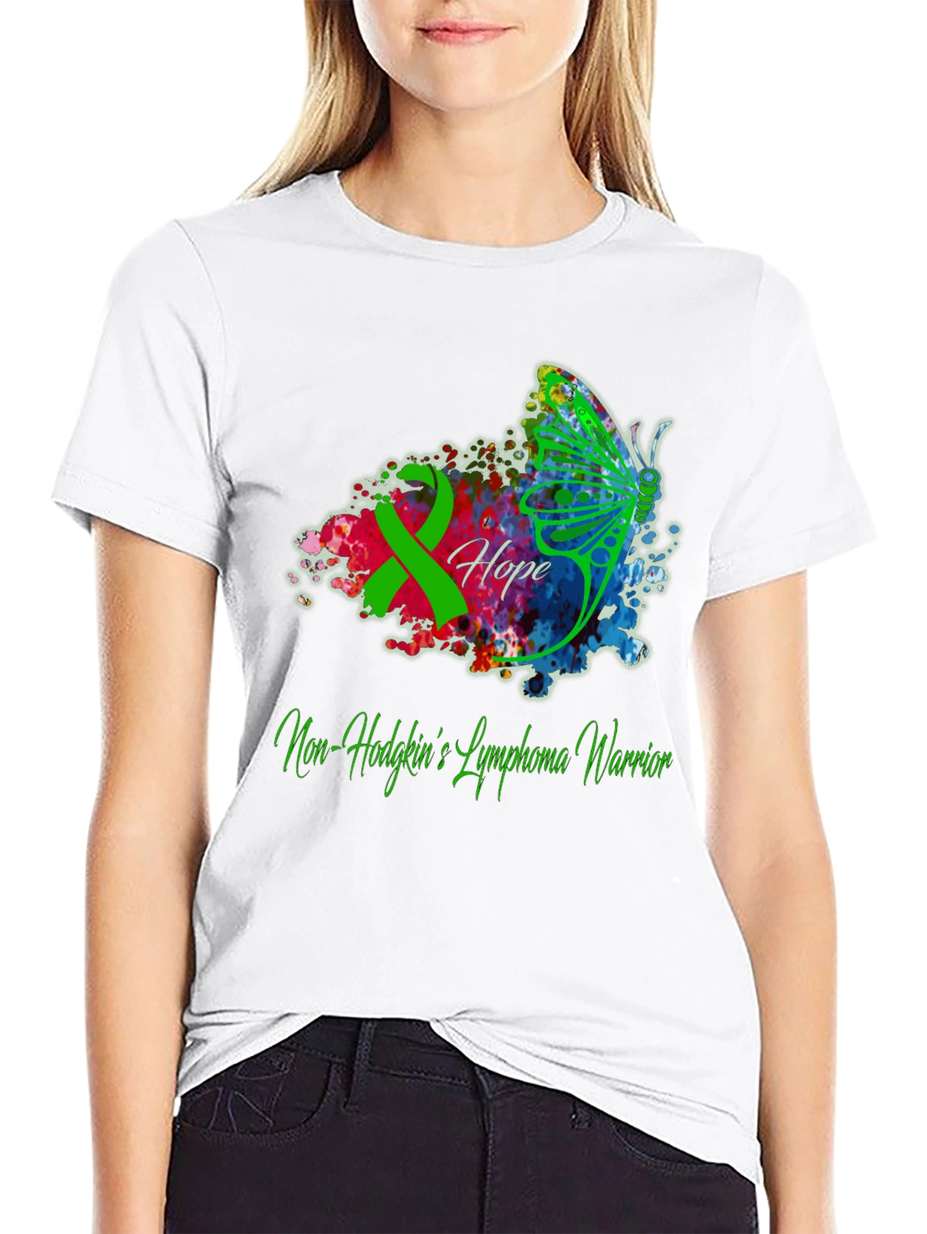Non-Hodgkins Lymphoma Warrior T-Shirt - Hope Butterfly