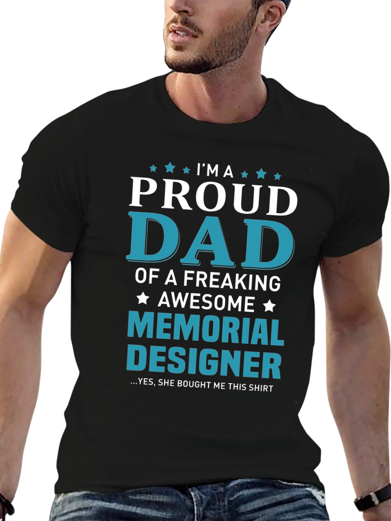 Proud Dad Memorial Designer T-Shirt