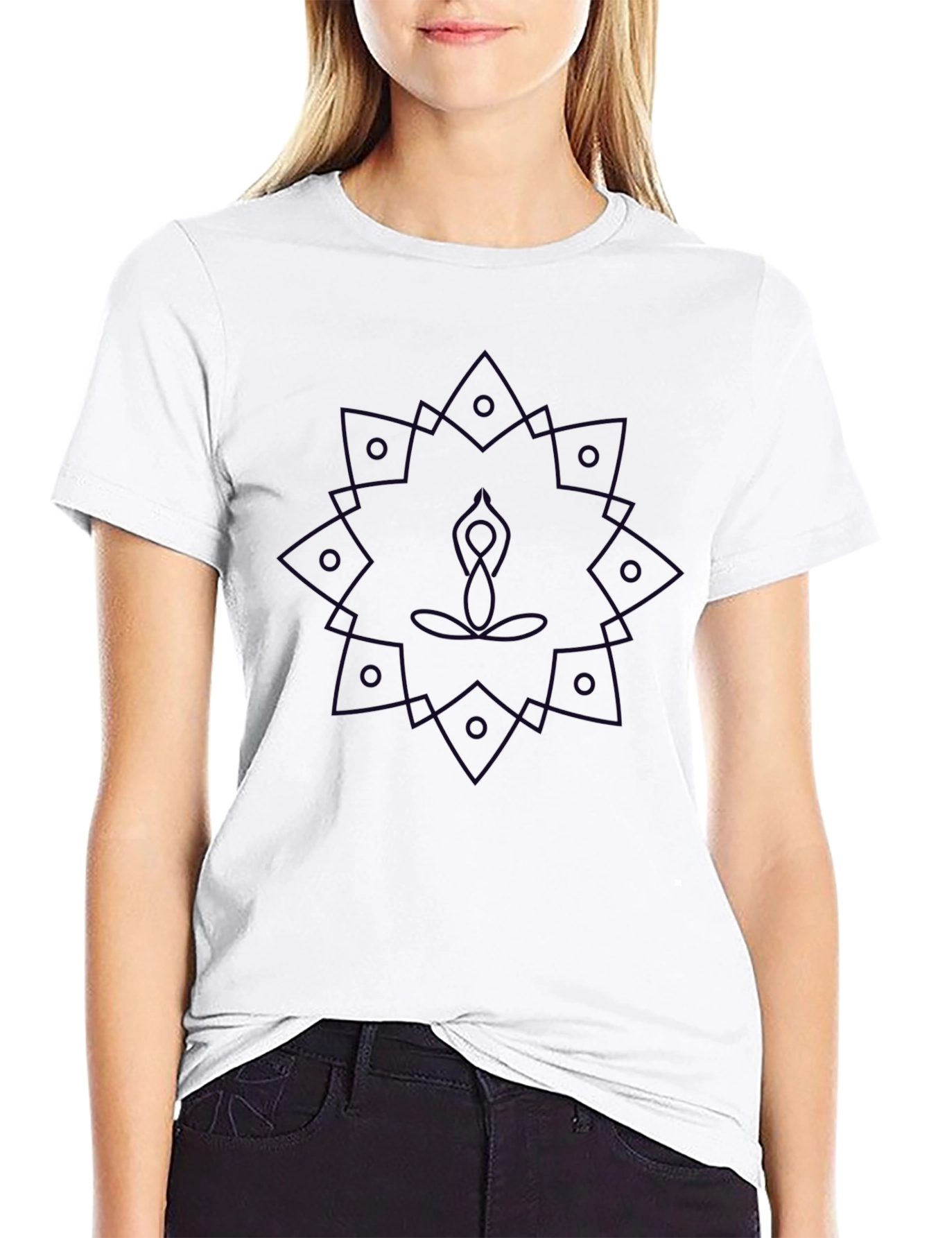 Geometric Mandala Yoga Graphic T-Shirt