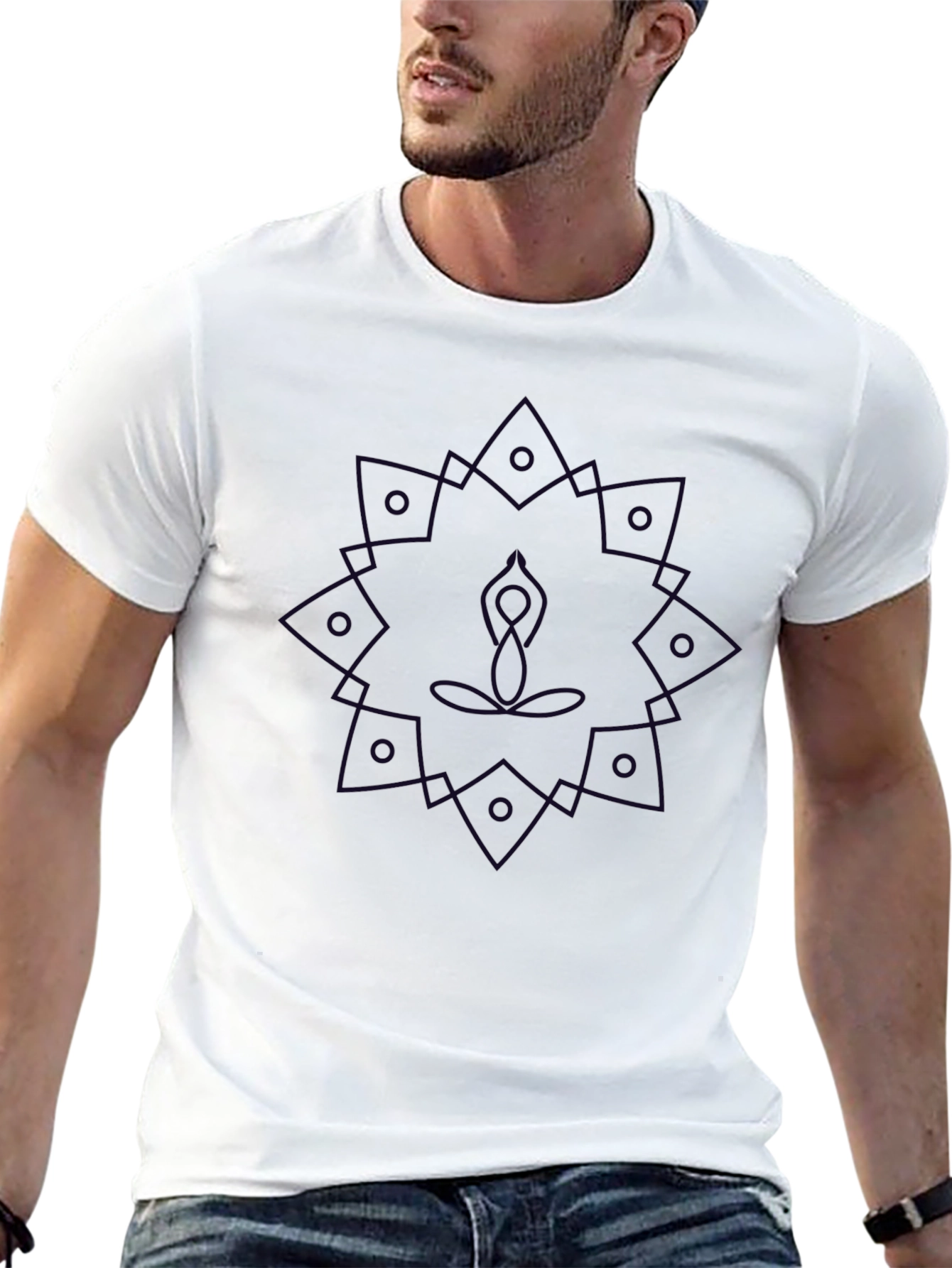 Geometric Mandala Yoga Graphic T-Shirt