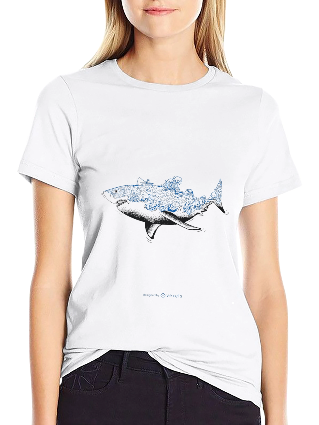 Ocean Shark Graphic Tee - Black