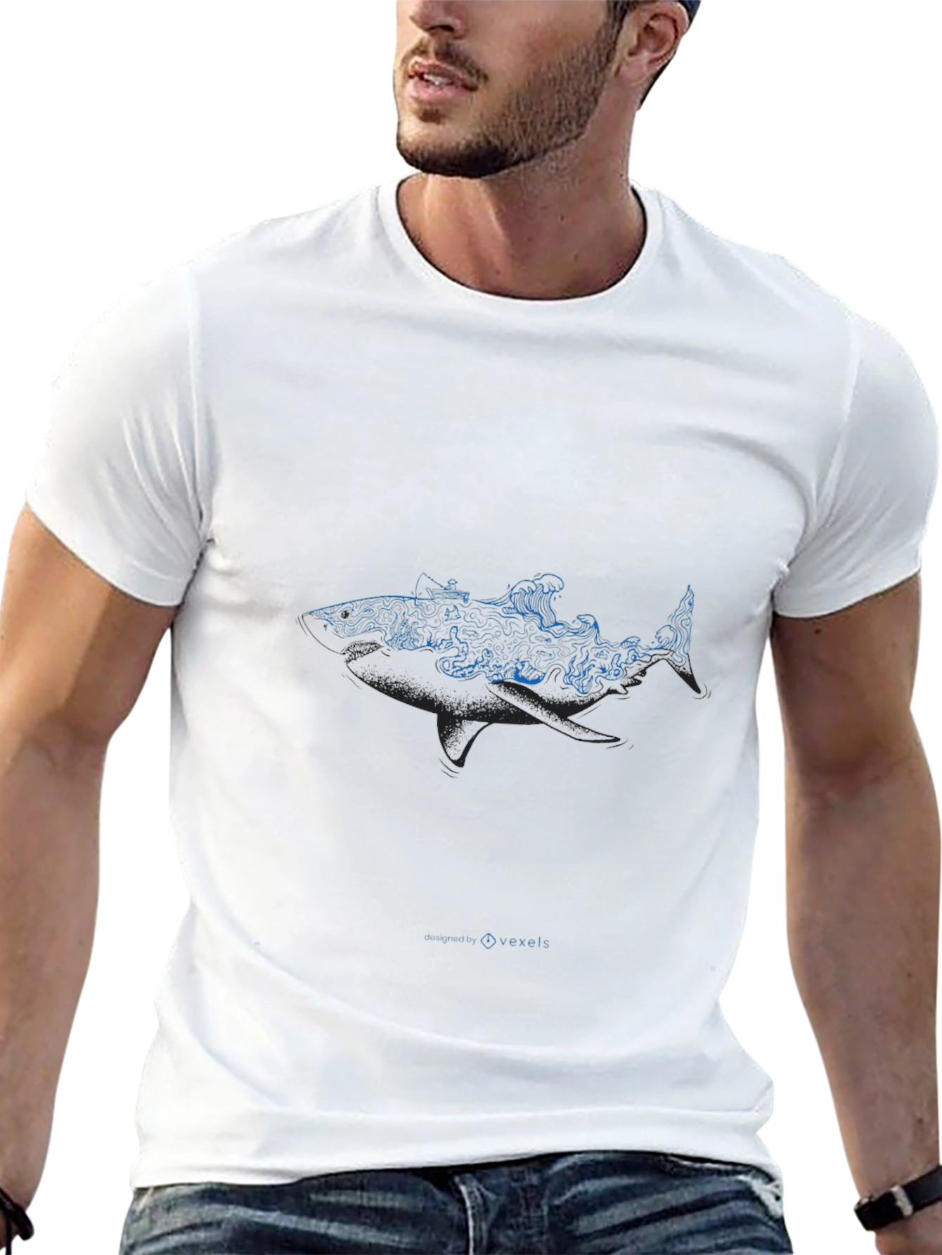 Ocean Shark Graphic Tee - Black