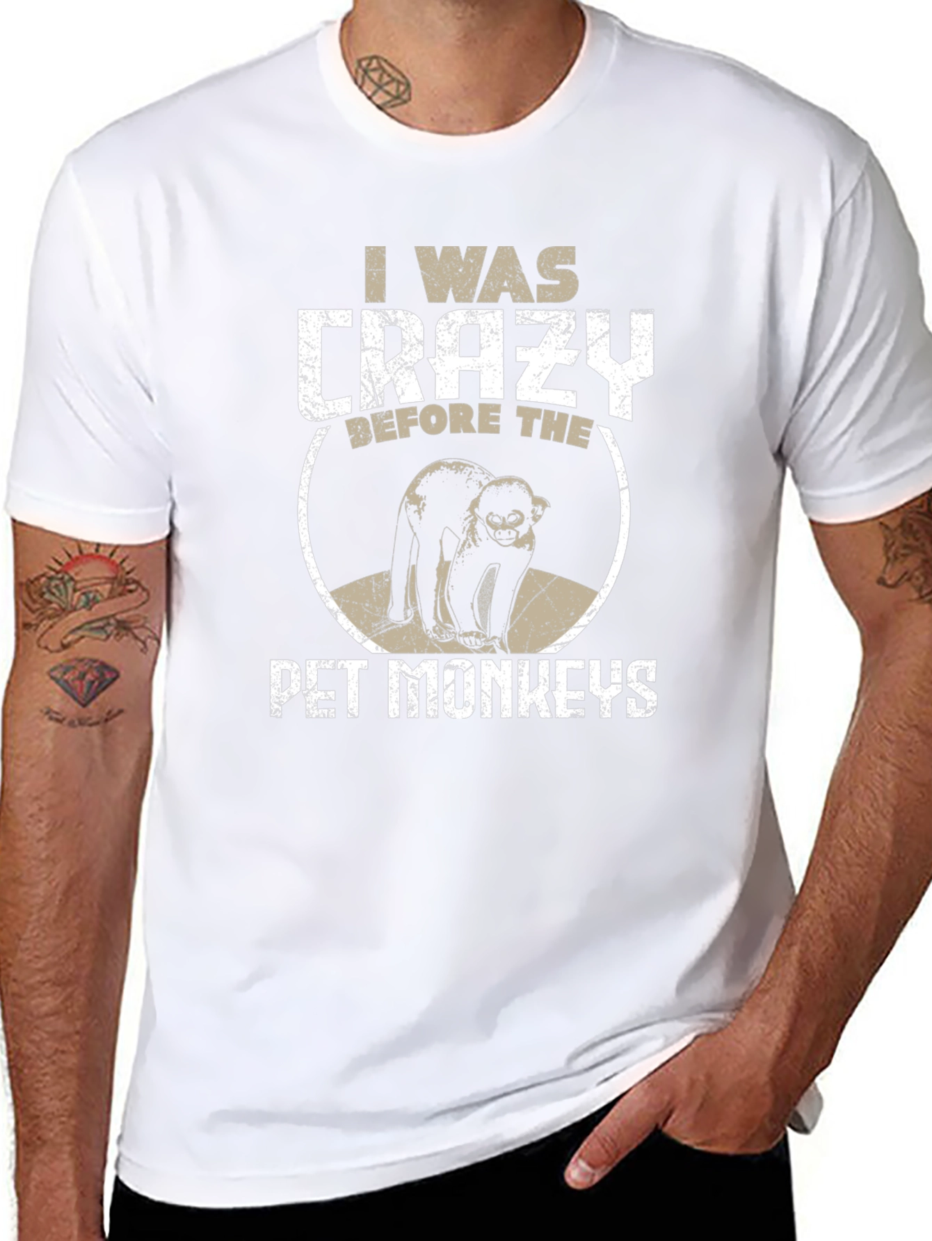 Crazy Before Pet Monkeys Graphic Tee