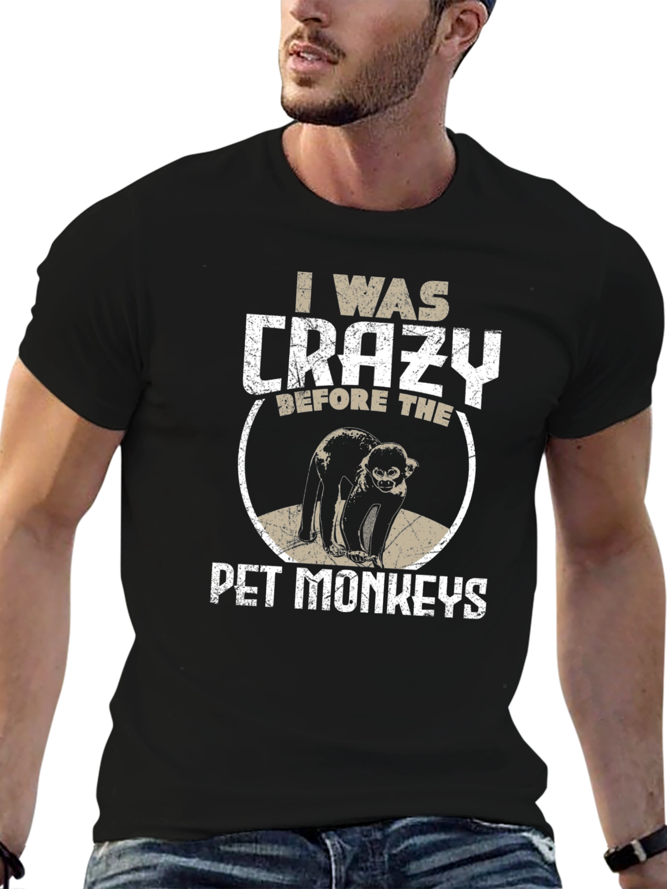 Crazy Before Pet Monkeys Graphic Tee