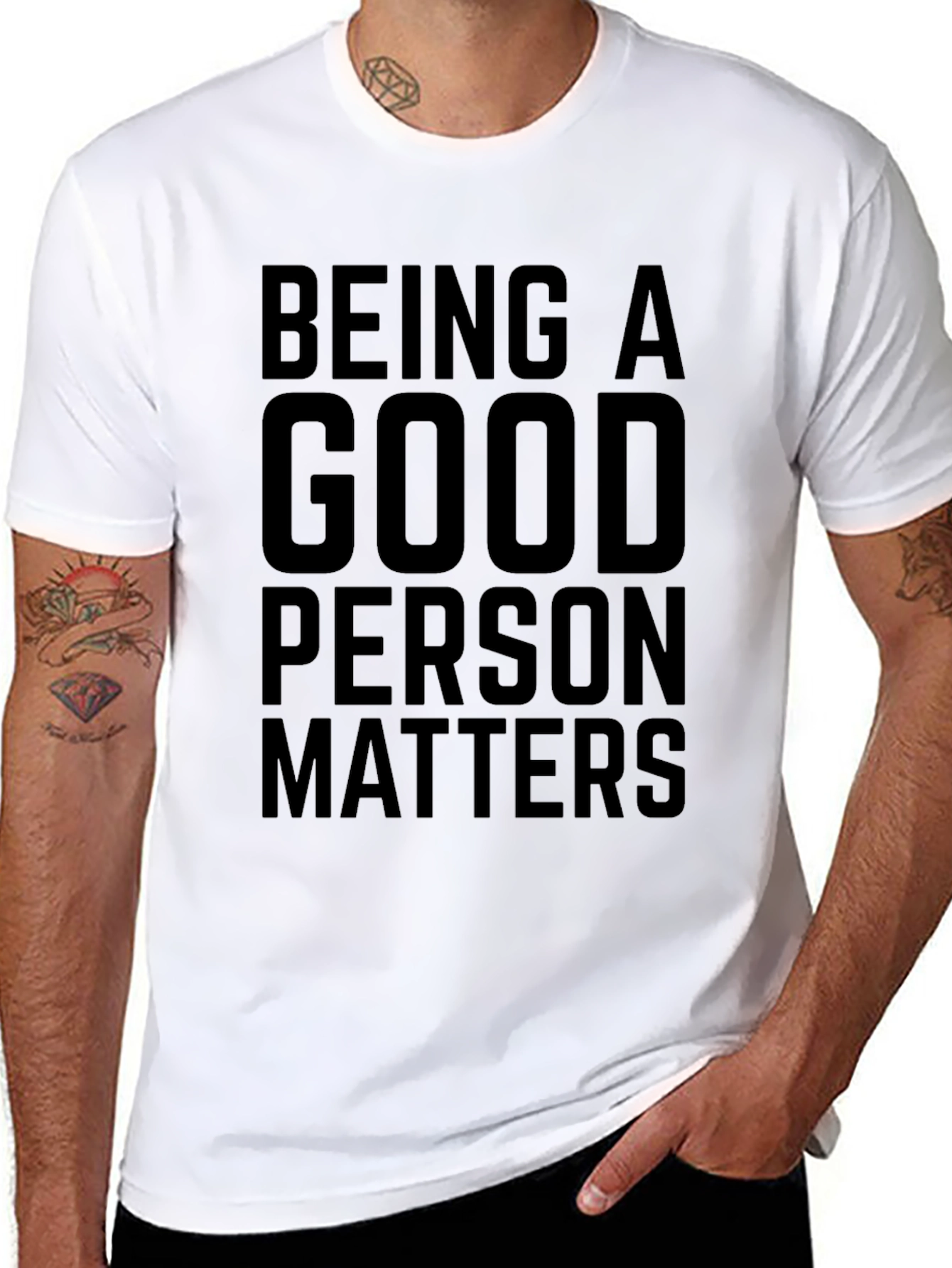 Being a Good Person Matters Black T-Shirt