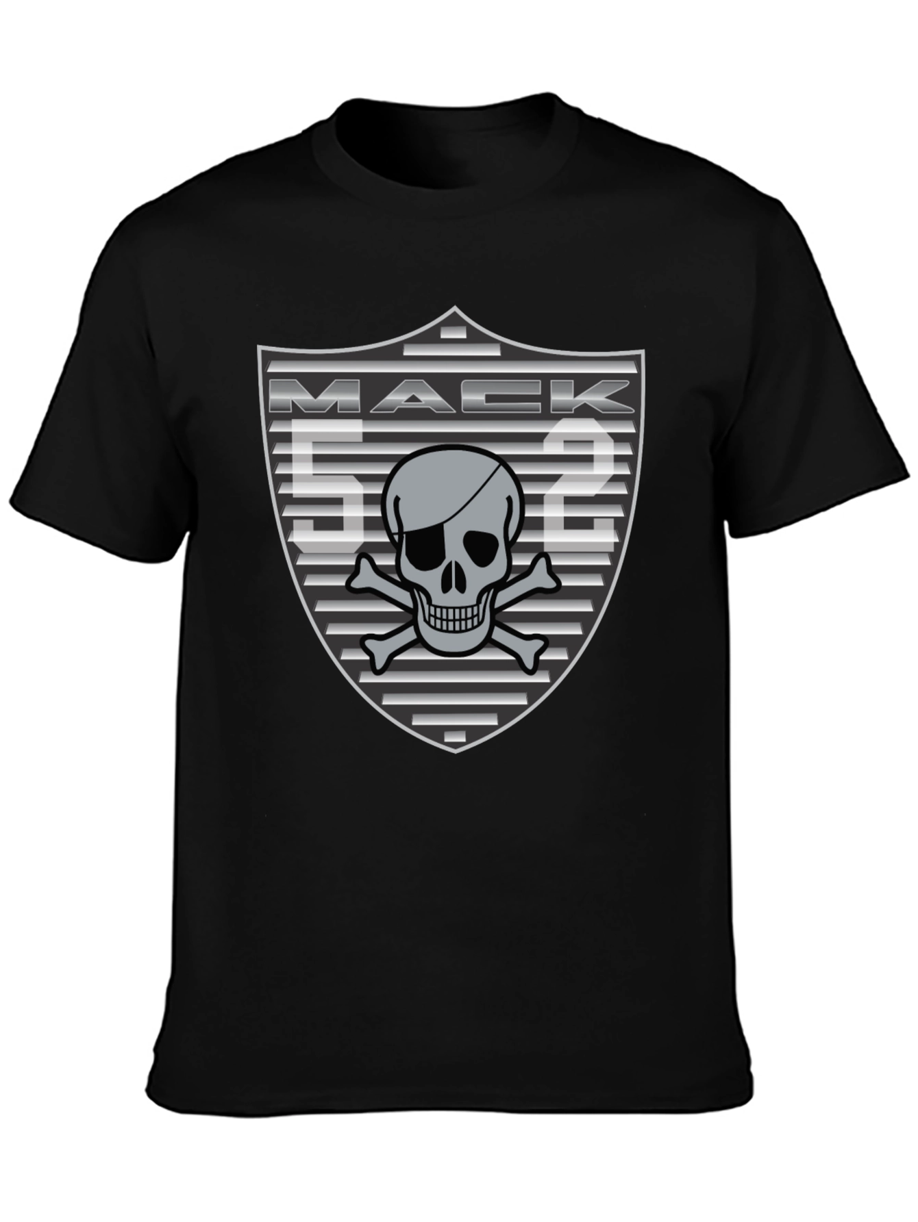 Mack 52 Skull and Crossbones Black T-Shirt
