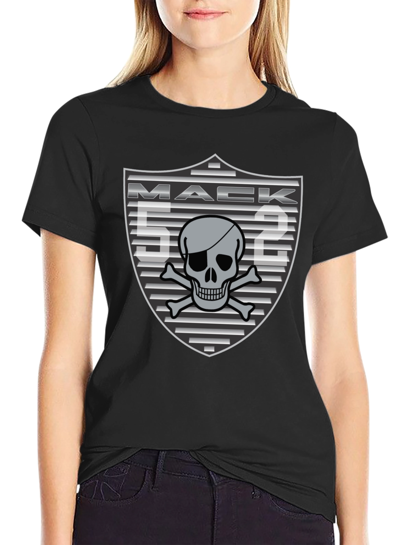 Mack 52 Skull and Crossbones Black T-Shirt