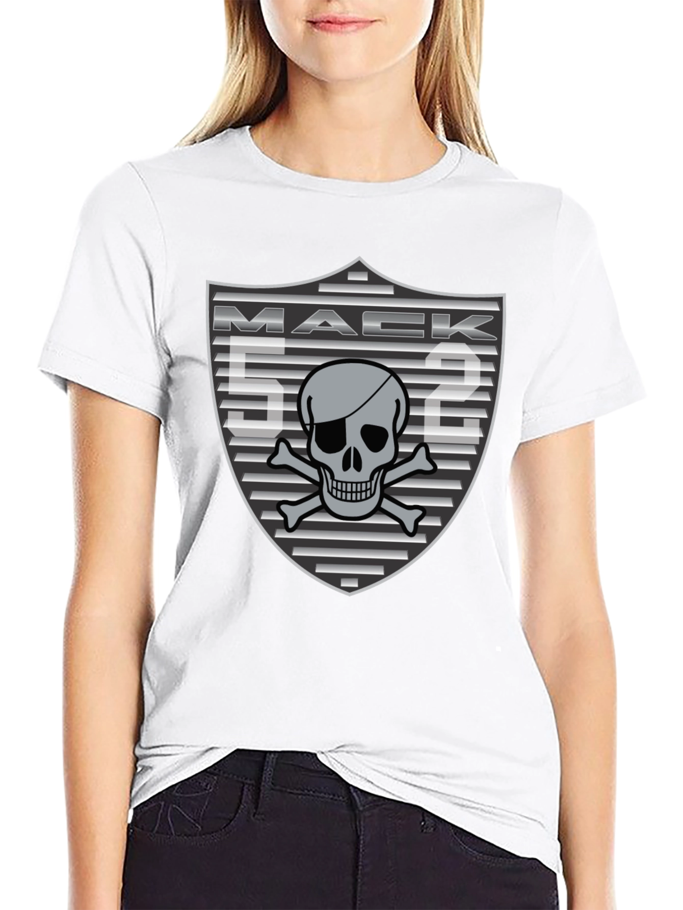 Mack 52 Skull and Crossbones Black T-Shirt