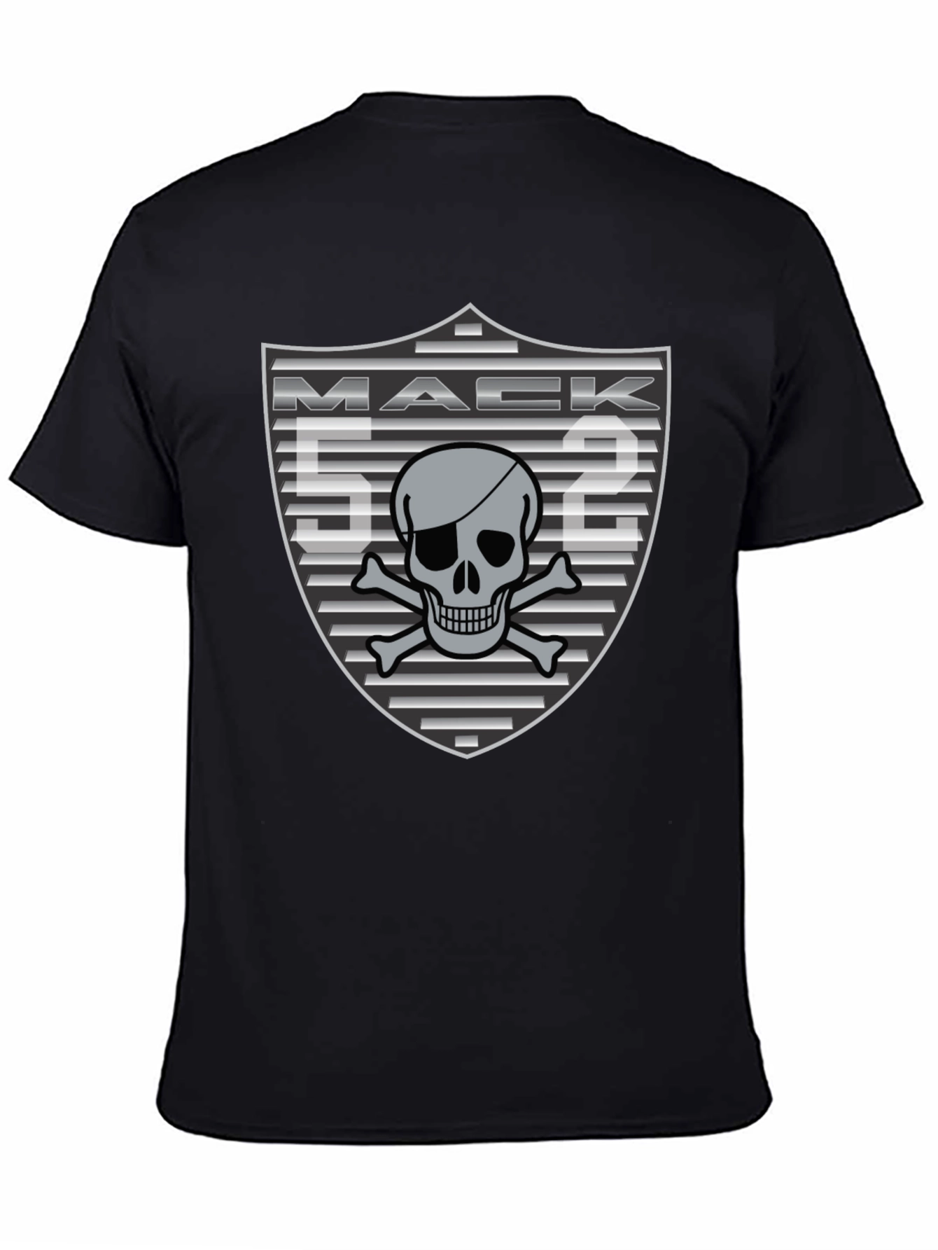 Mack 52 Skull and Crossbones Black T-Shirt