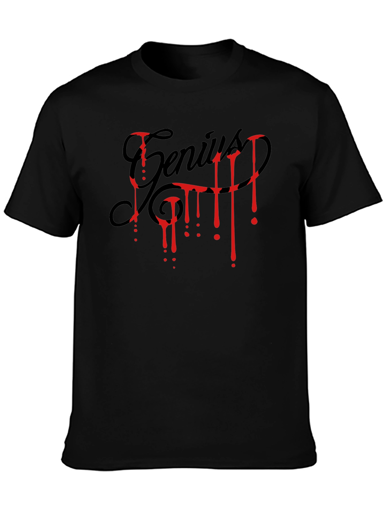 Genius Blood Drip Graphic T-Shirt - Black