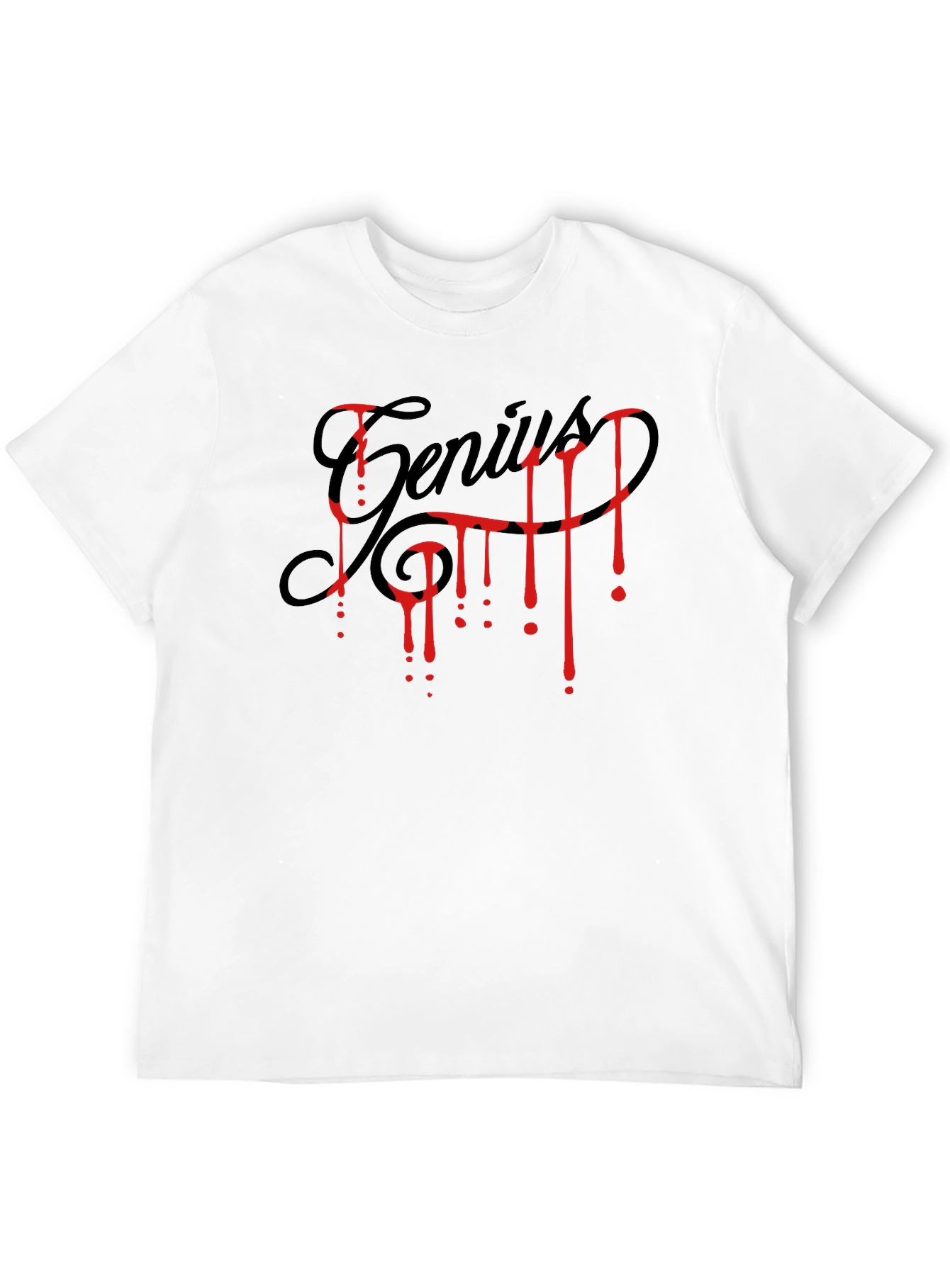 Genius Blood Drip Graphic T-Shirt - Black
