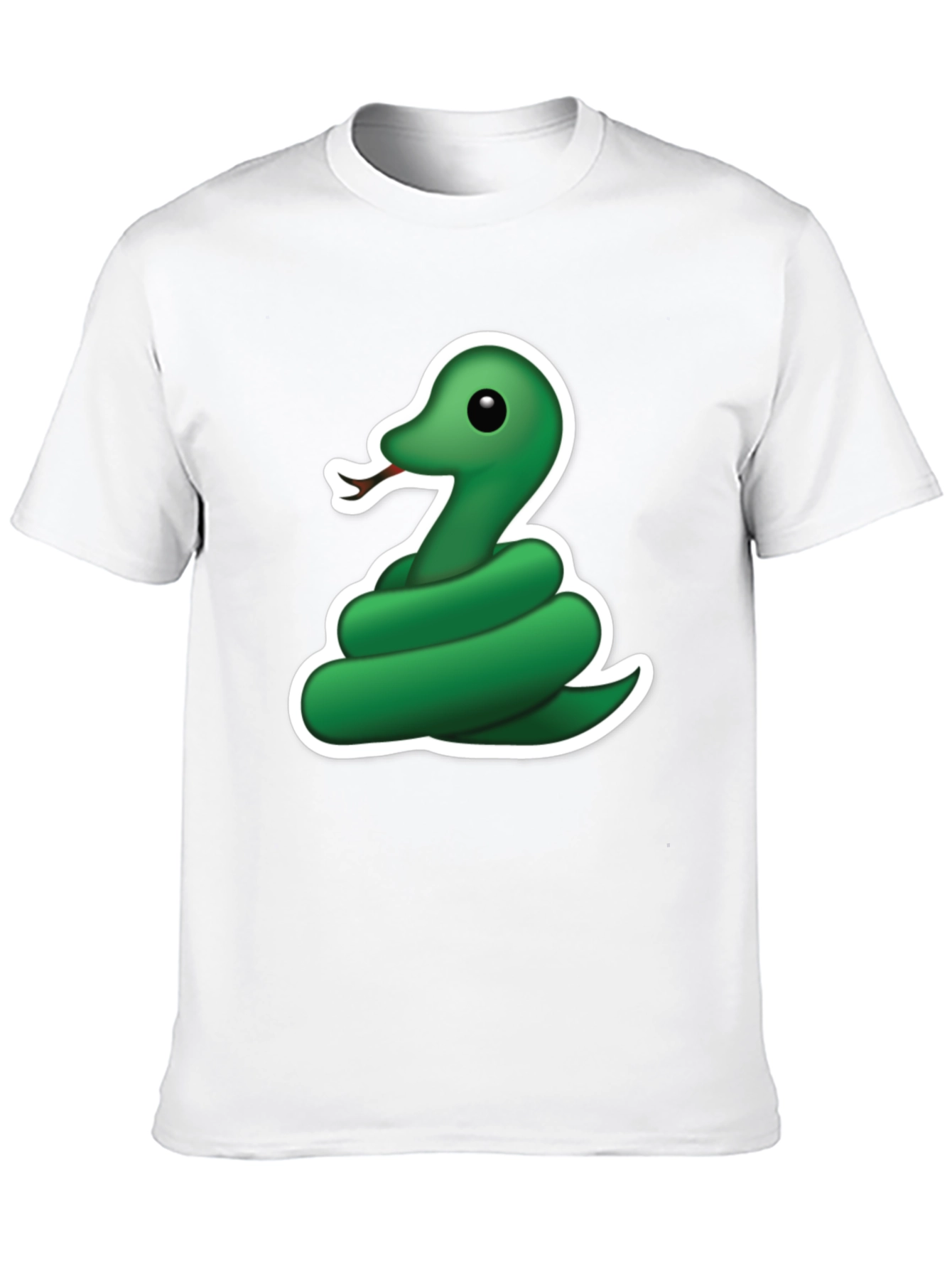 Cool Snake Emoji Graphic Tee - Black T-Shirt